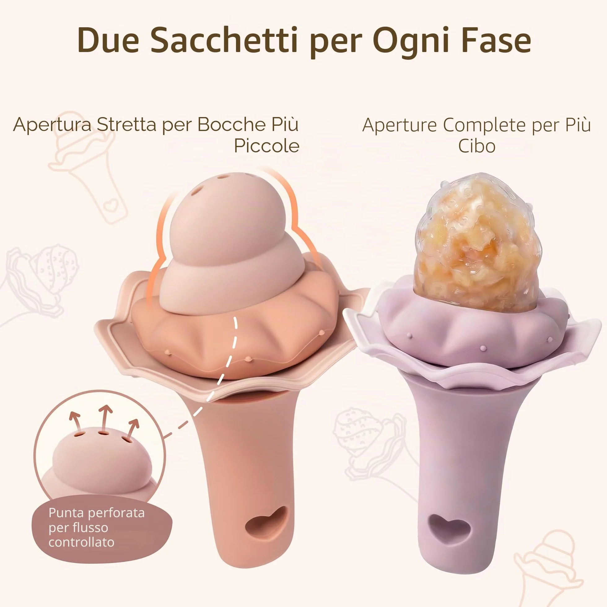 Moonkie succhietto per bambini con vassoio per congelatore, silicone senza BPA, 1 pezzo