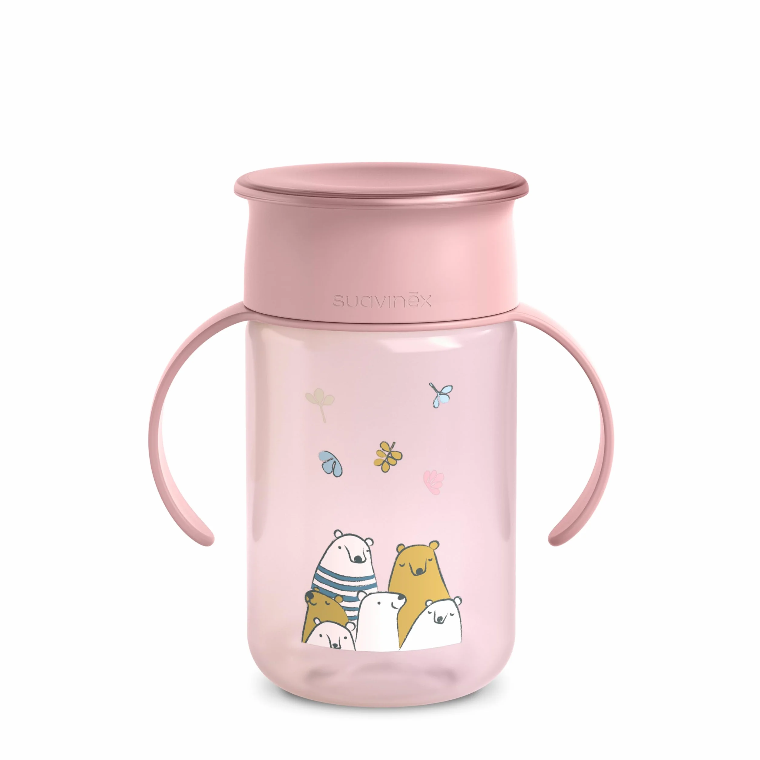 Suavinex Tazza didattica per bambini 340 ml antigoccia 360 My Family Rosa