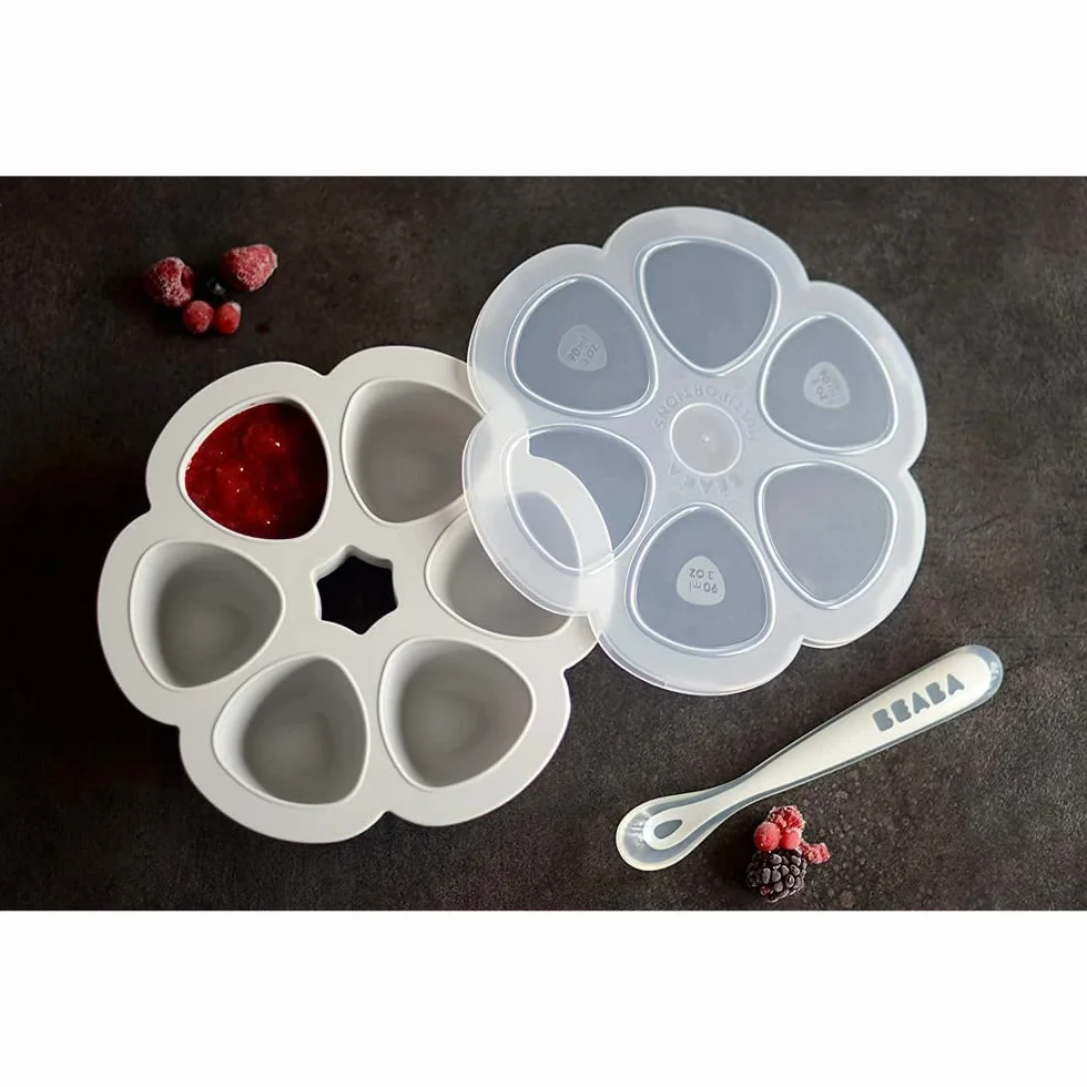 BÉABA Vasetti Multipli in Silicone 6 Scomparti 150 ml Grigio