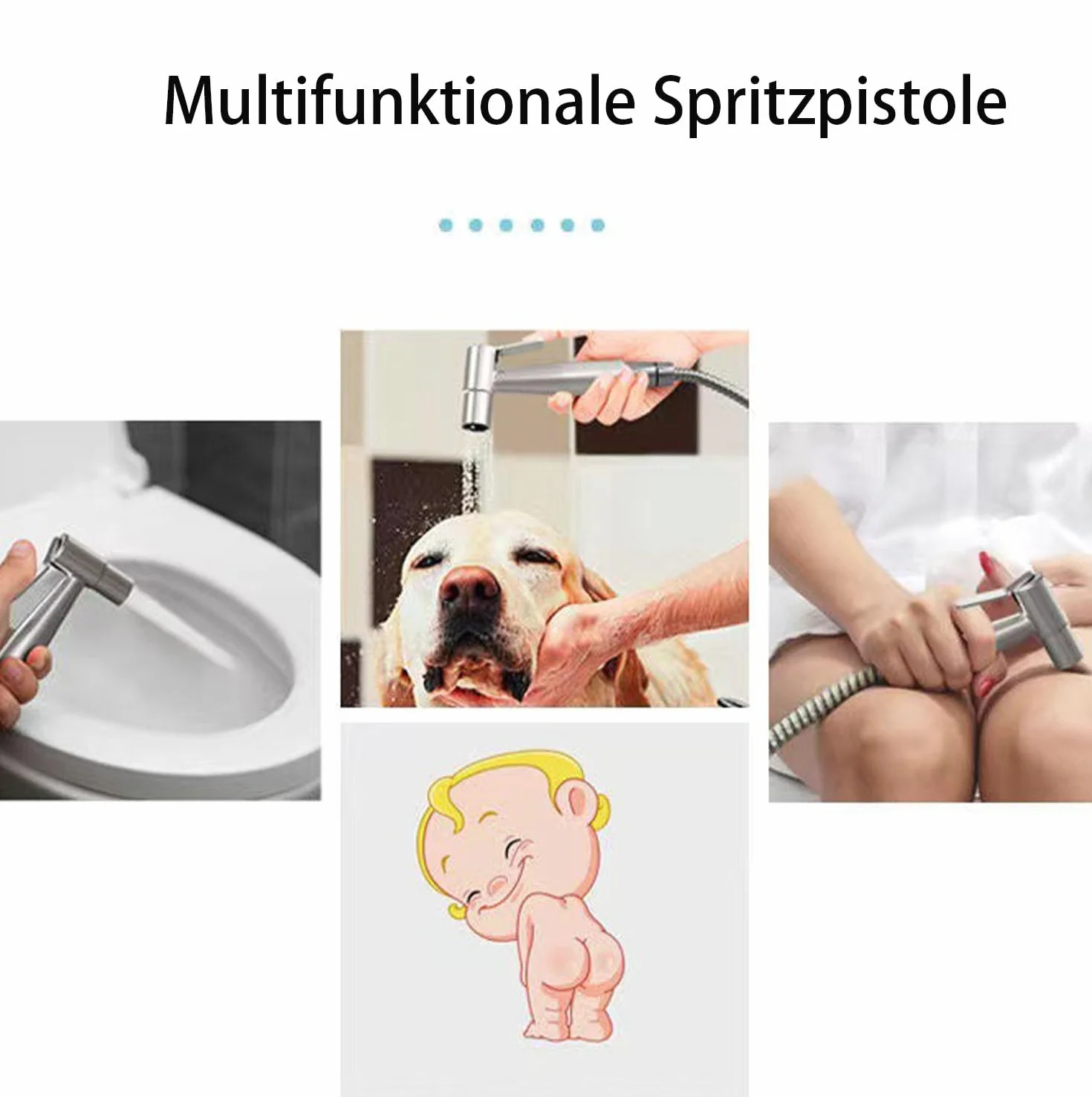 Spruzzatore per bidet a mano Doccetta WC 2 pezzi