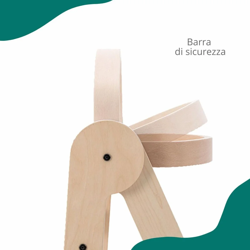 Mamatoyz 08FNAT Torre Montessoriana di Apprendimento Pieghevole Multiuso in Legno Naturale di Betulla con 2 Altezze Regolabili
