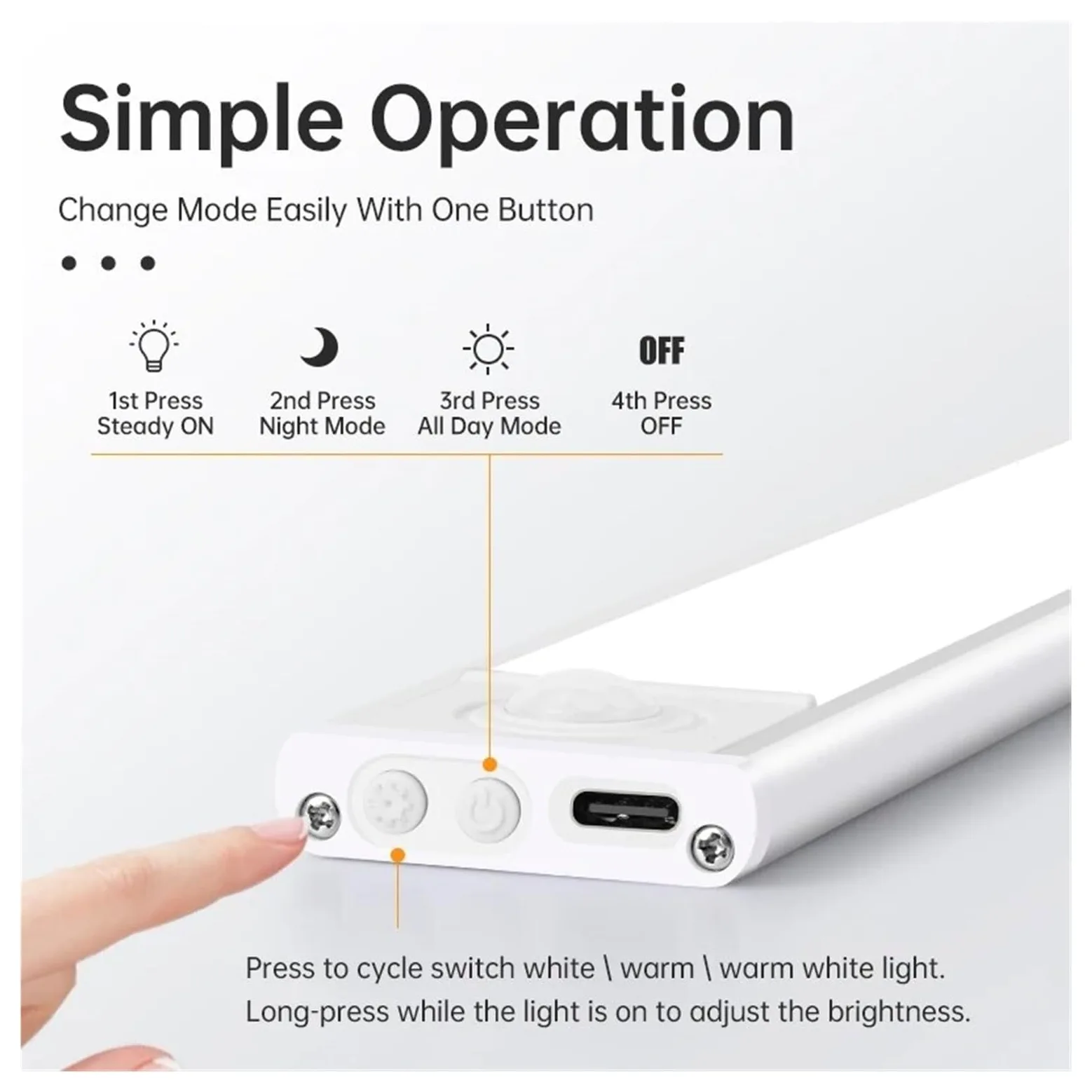 Luce LED Con Sensore Di Movimento, Notturna, USB Wireless Sottopensile, For Cucina, Camera Da Letto, Guardaroba, Illuminazione Interna Sensore Di Movimento(Silver 50CM)