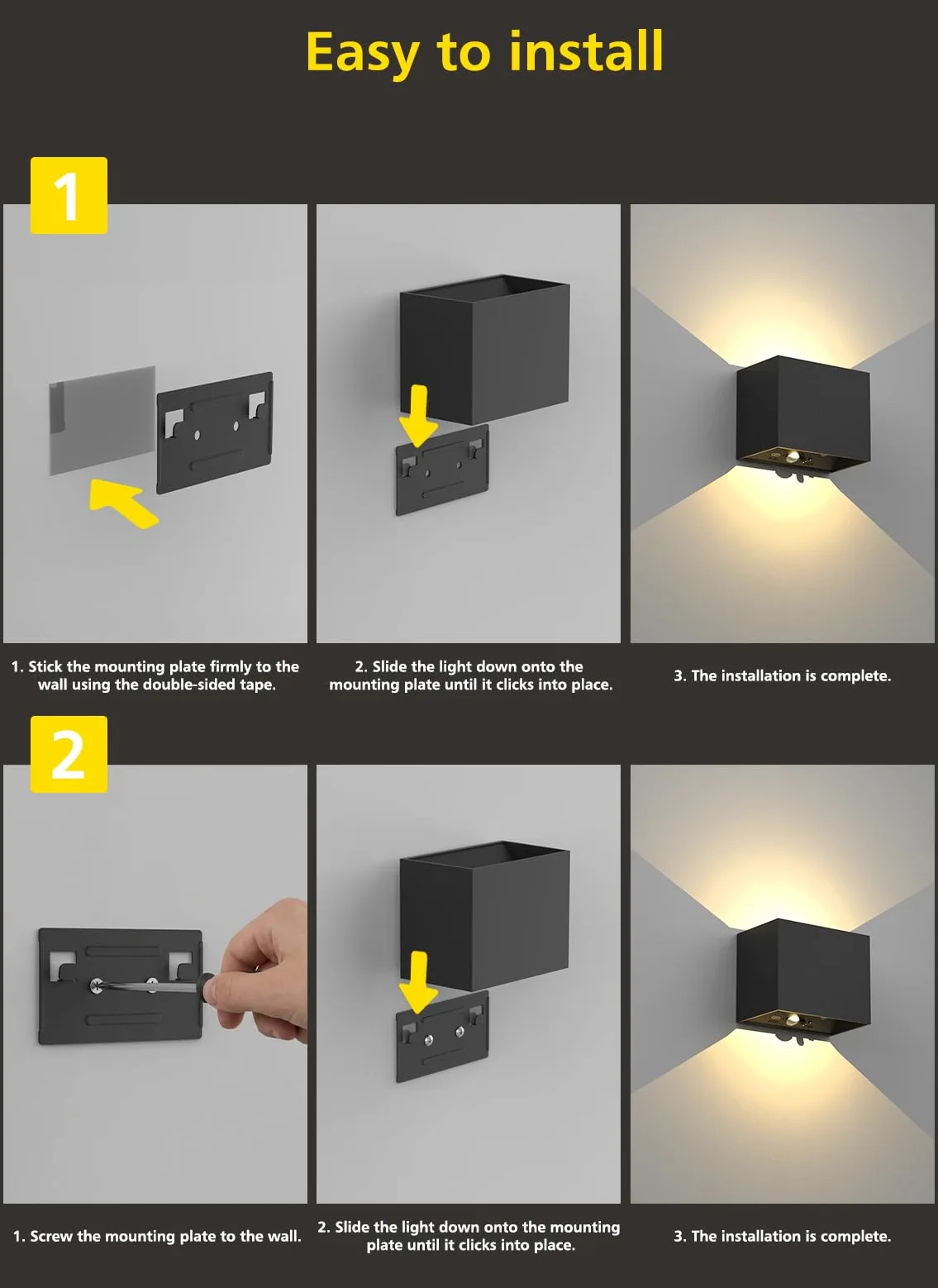 T-SUN 4 Pezzi Applique a Muro con Sensore di Movimento con Telecomando, 3 Modalità Lampada da Parete Ricaricabile Senza Fili, Applique a Muro Alto e Basso con Timer per Interni/Esterni