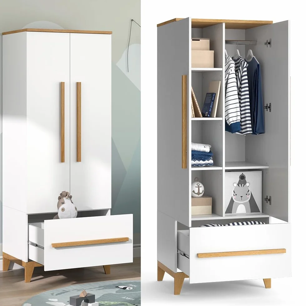 VitaliSpa Guardaroba bambini Malia Bianco 70x186.8 cm