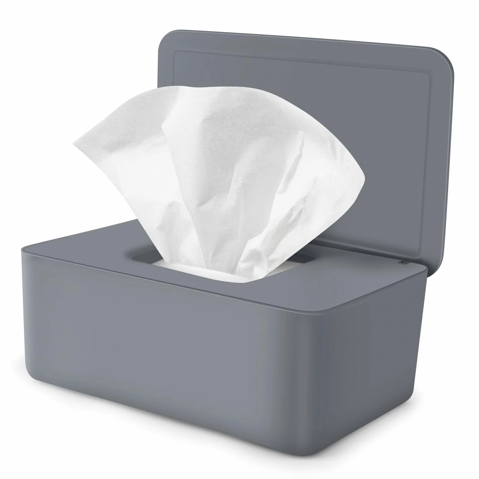Scatola Porta Salviette Umidificate Dispenser con Coperchio Grigio