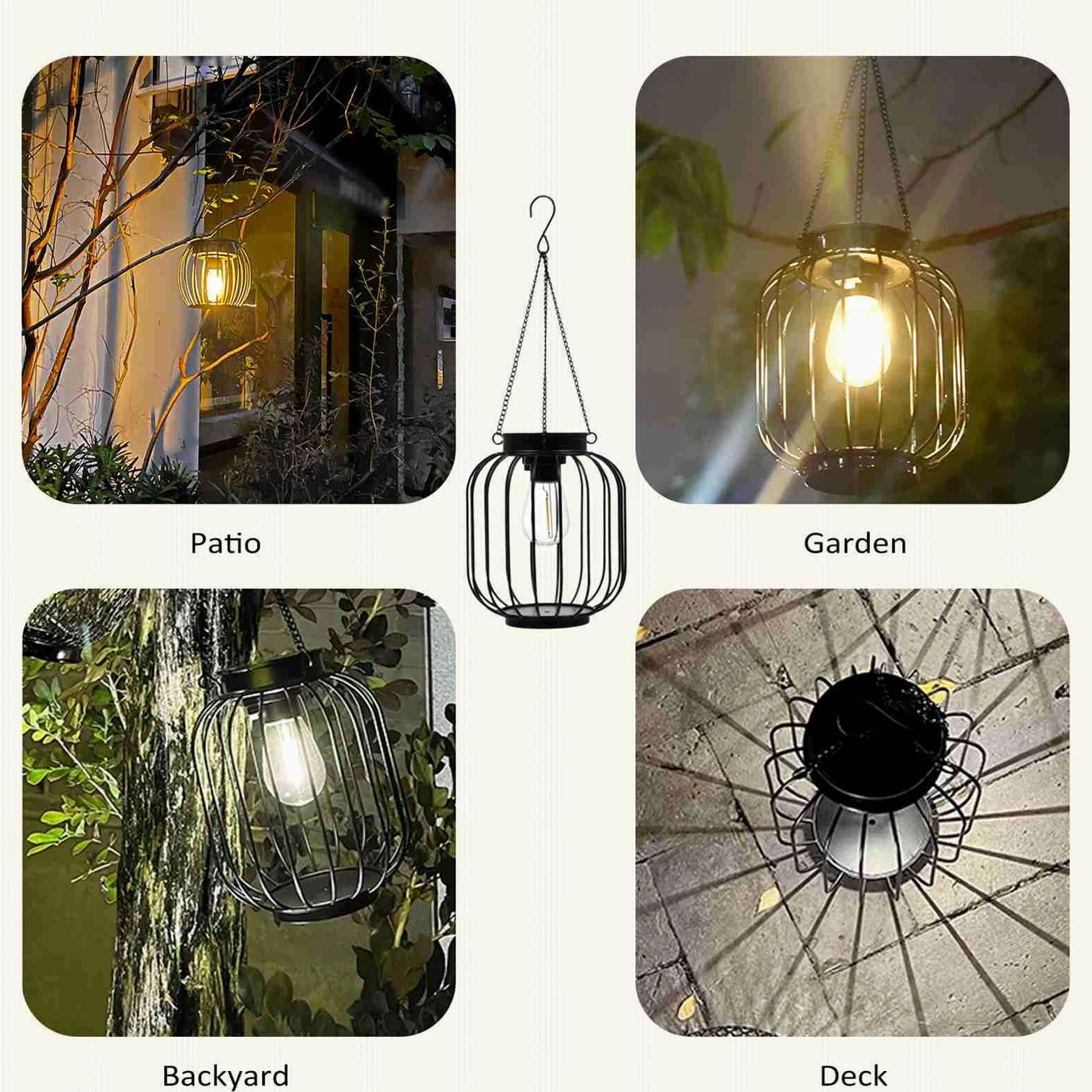 Keenso Solar Outdoor Lights Elegant Metal Lanterns for Garden Patio Yard