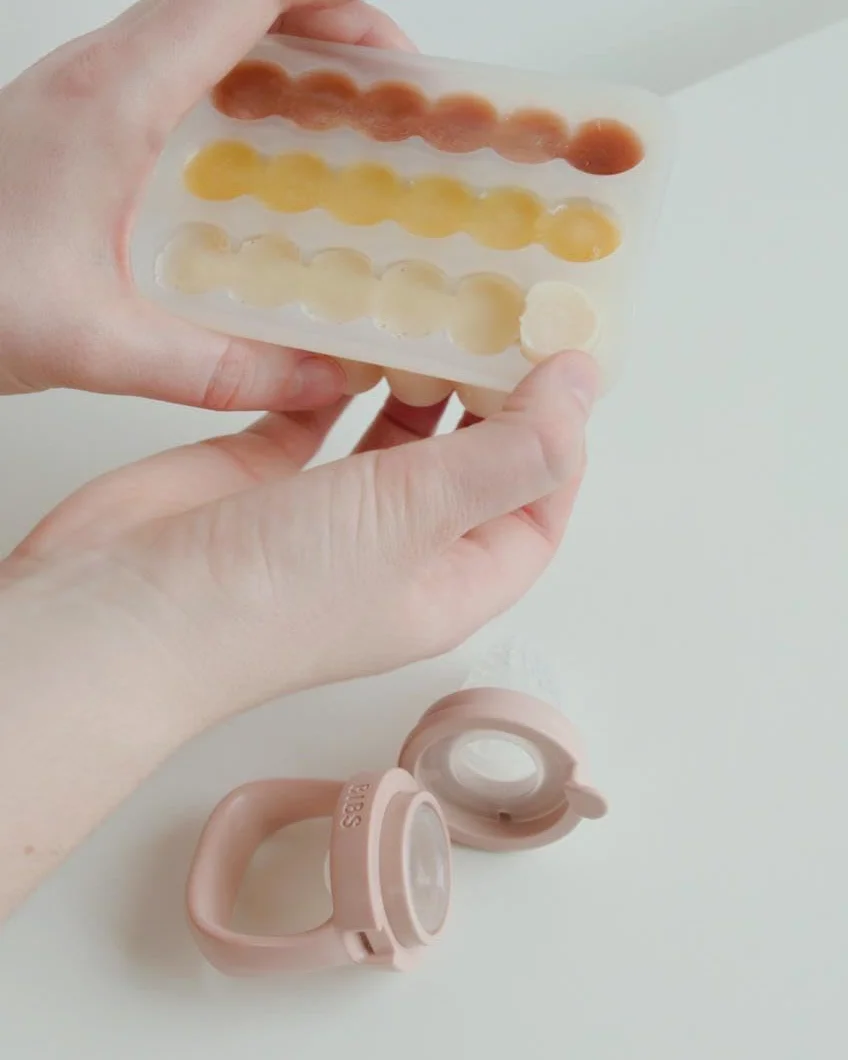 BIBS Vassoio per congelatore alimenti bambini, compatibile con distributore BIBS, anti-rovesciamento, senza BPA - Ivory