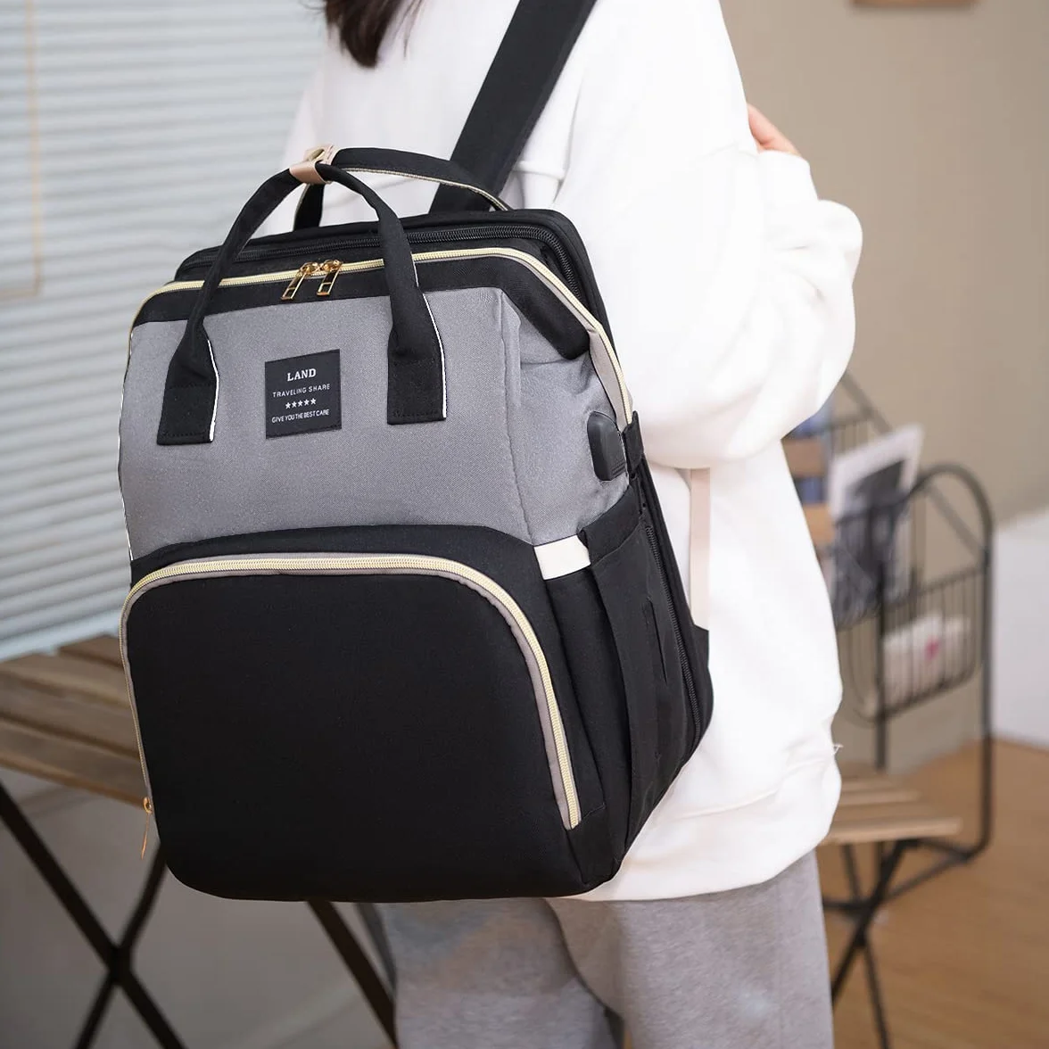 Zaino Fasciatoio Mamma Multifunzione Grande con Lettino e Borsa Isolante