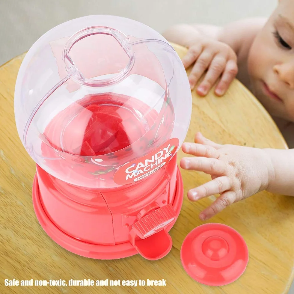 Dispenser di plastica per bambini Gumballs macchina caramella portatile Rosso