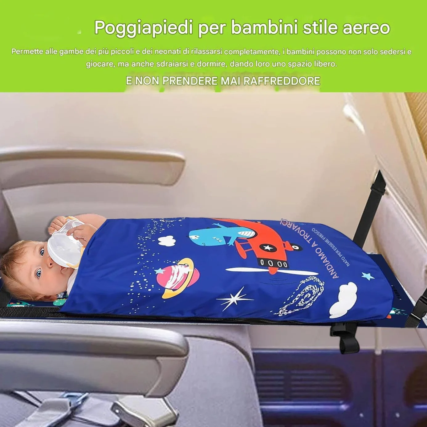 Generico Lettino Aereo per Bambini Estensione Sedili Aereo da Viaggio Amaca Portatile Campeggio Spiaggia Volo