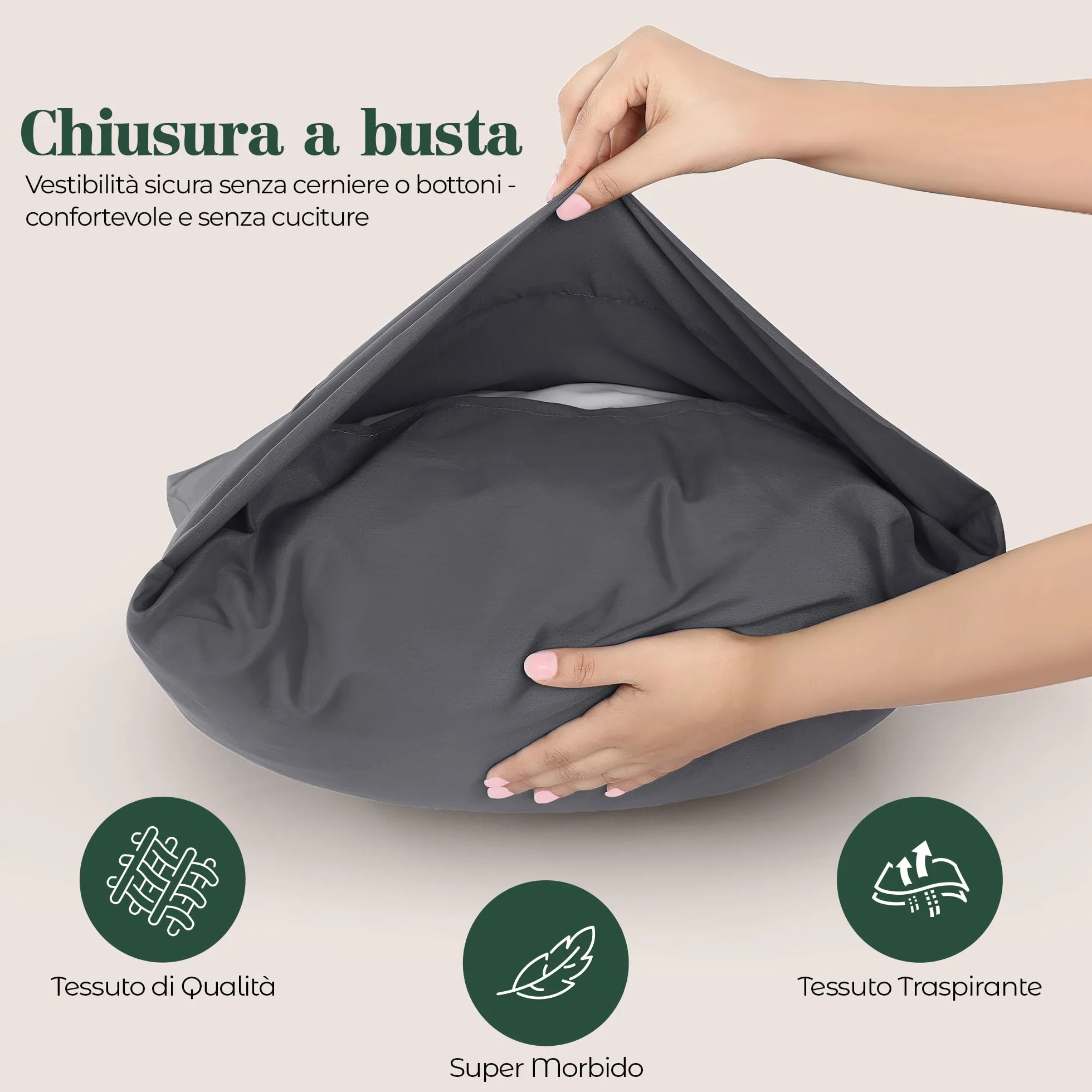 Utopia Bedding Federe Set Di 4 50x75 Cm Copricuscino In Poliestere Morbida Spazzolata Microfibra Grigio