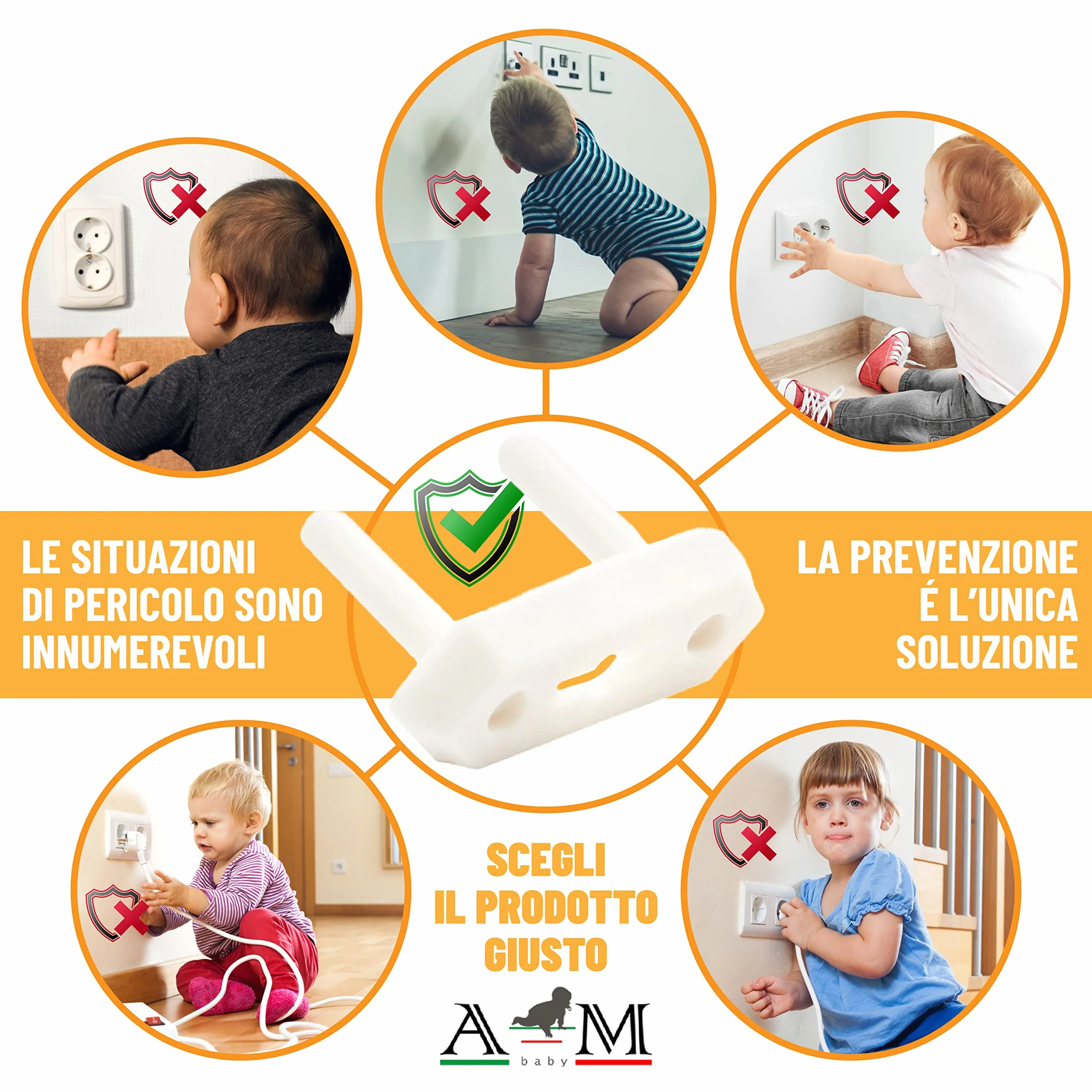 A&M Italia Copriprese per Bambini 20 sztuk ABS Certyfikowane EN-71