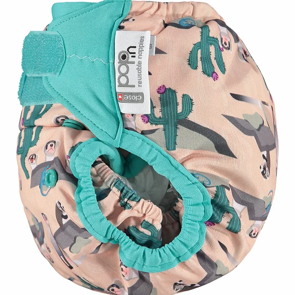 Pannolino in bambù con chiusura Aplix taglia unica dalla nascita al vasino design Furetto