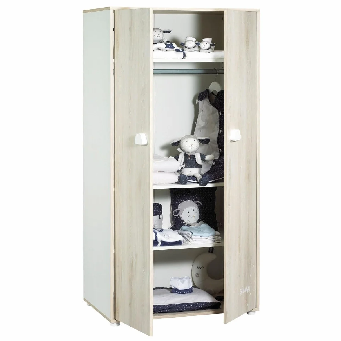 Armadio 2 ante per cameretta bambini 85x168x57 cm
