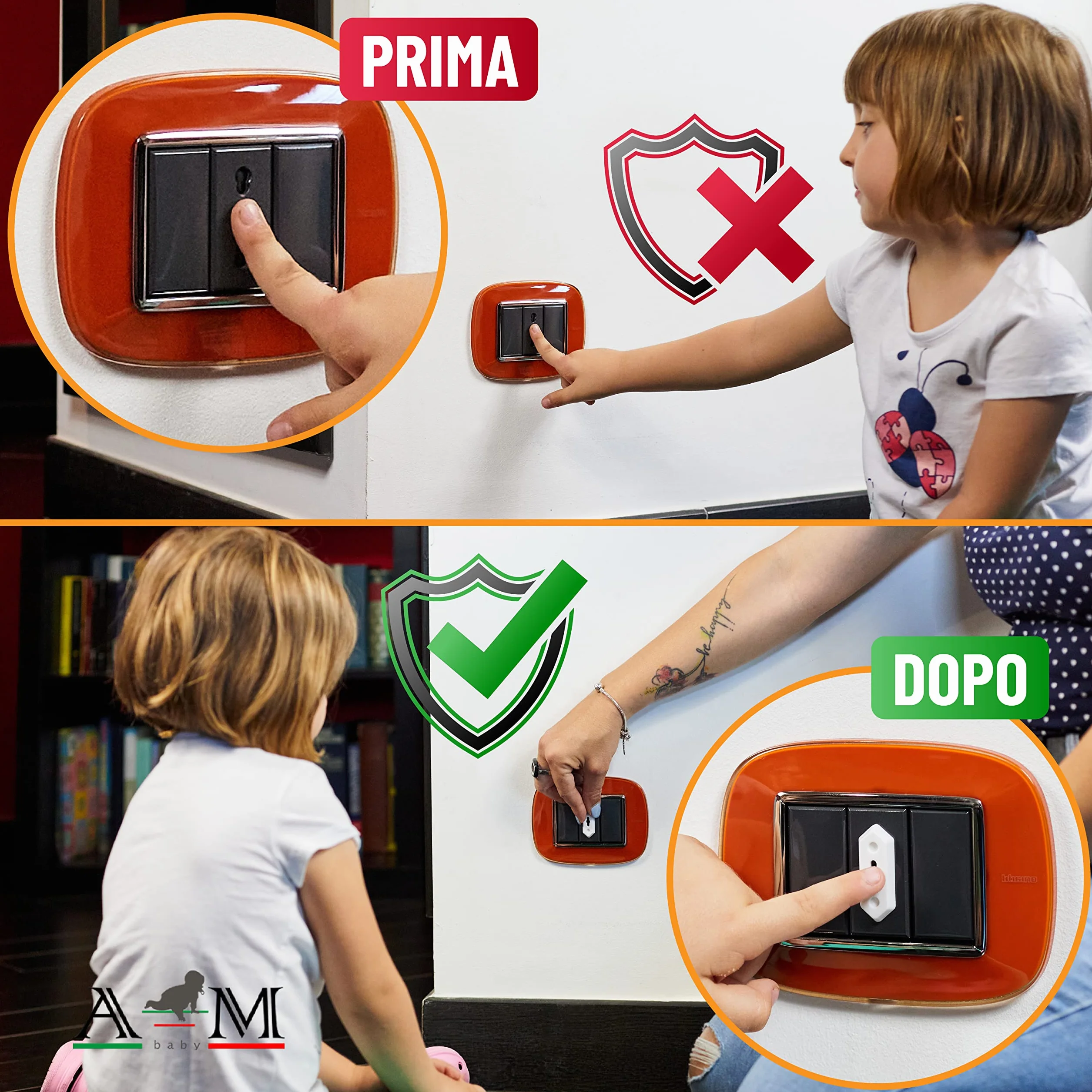 A&M Italia Copriprese per Bambini 20 sztuk ABS Certyfikowane EN-71