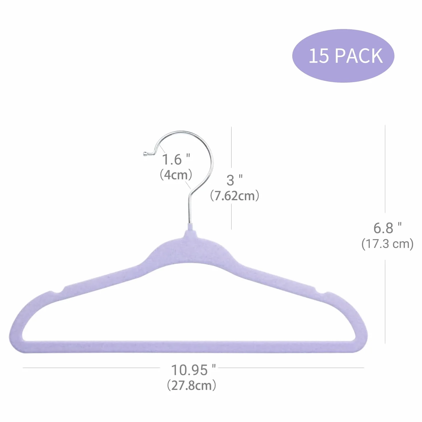Grucce in velluto per bambini 27,9 cm con gancio girevole 360° antiscivolo ultra sottili confezione