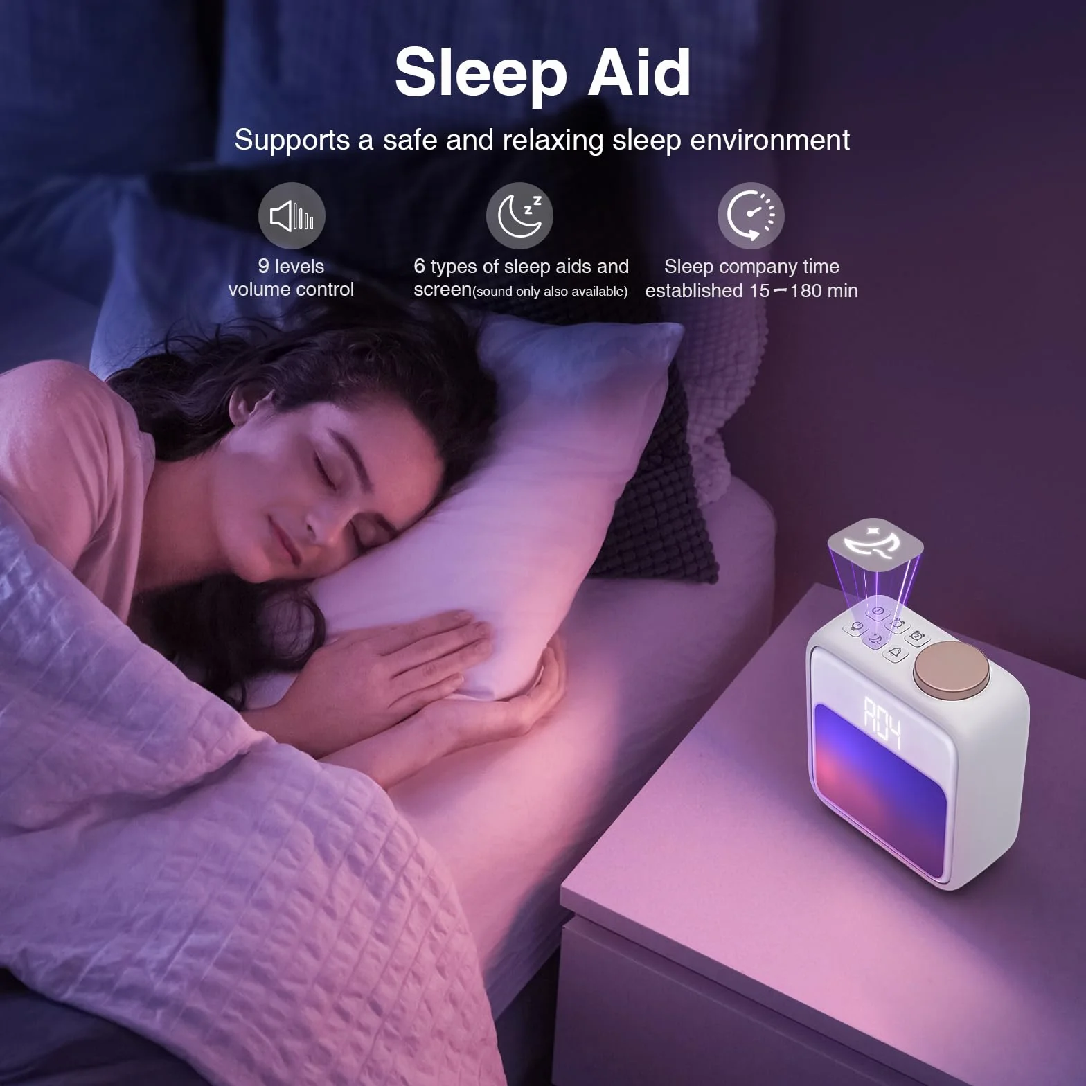 Wake-Up Light Sveglia, Lampada da Comodino, 6 Suoni Natura, 10 RGB Luce Colorata, 2 Allarmi, Snooze, Sveglia Con Luce per camera da letto salotto