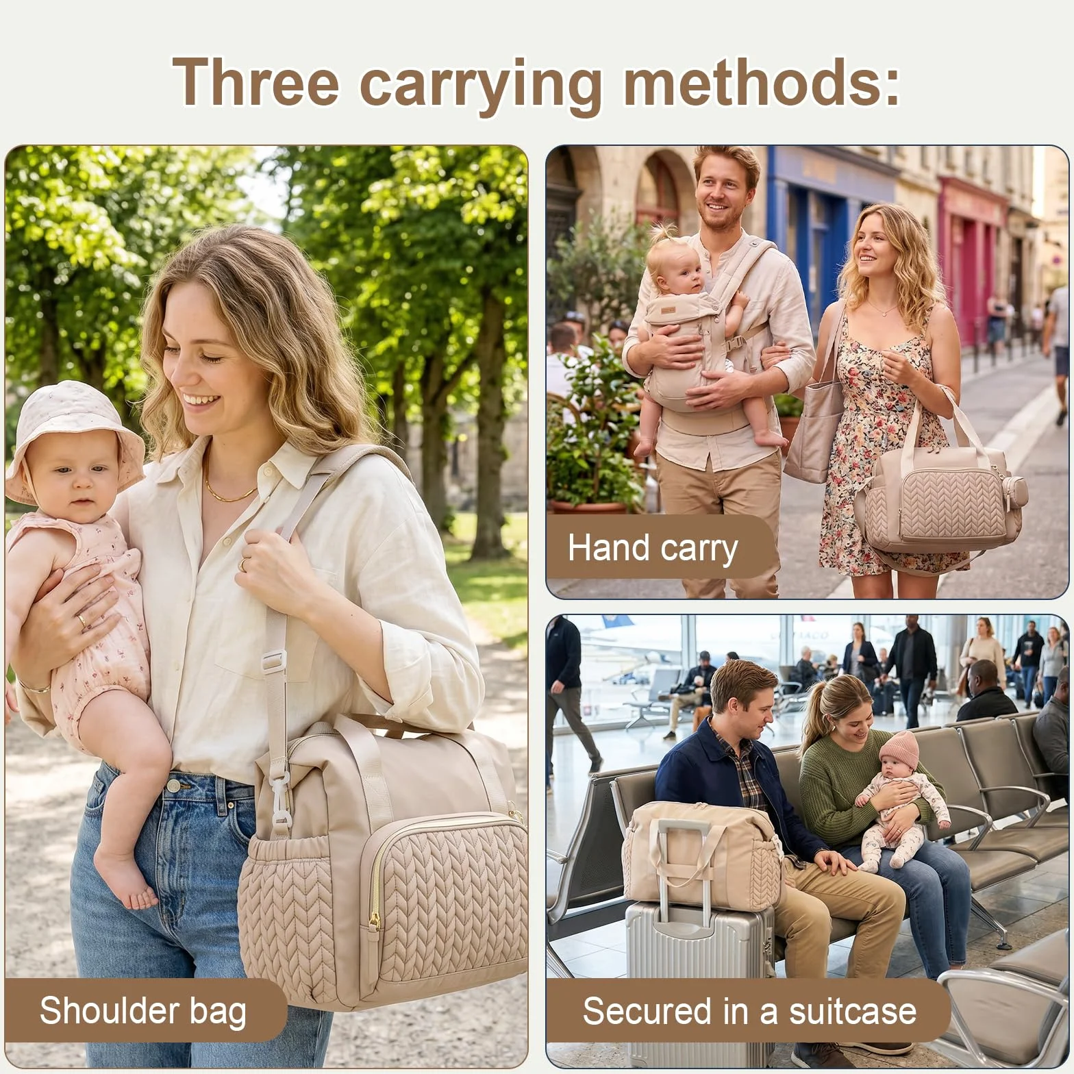 Cozary Borsa Fasciatoio Neonato 16 Tasche Scomparti Termici per Biberon Multifunzionale Tracolla Viaggio