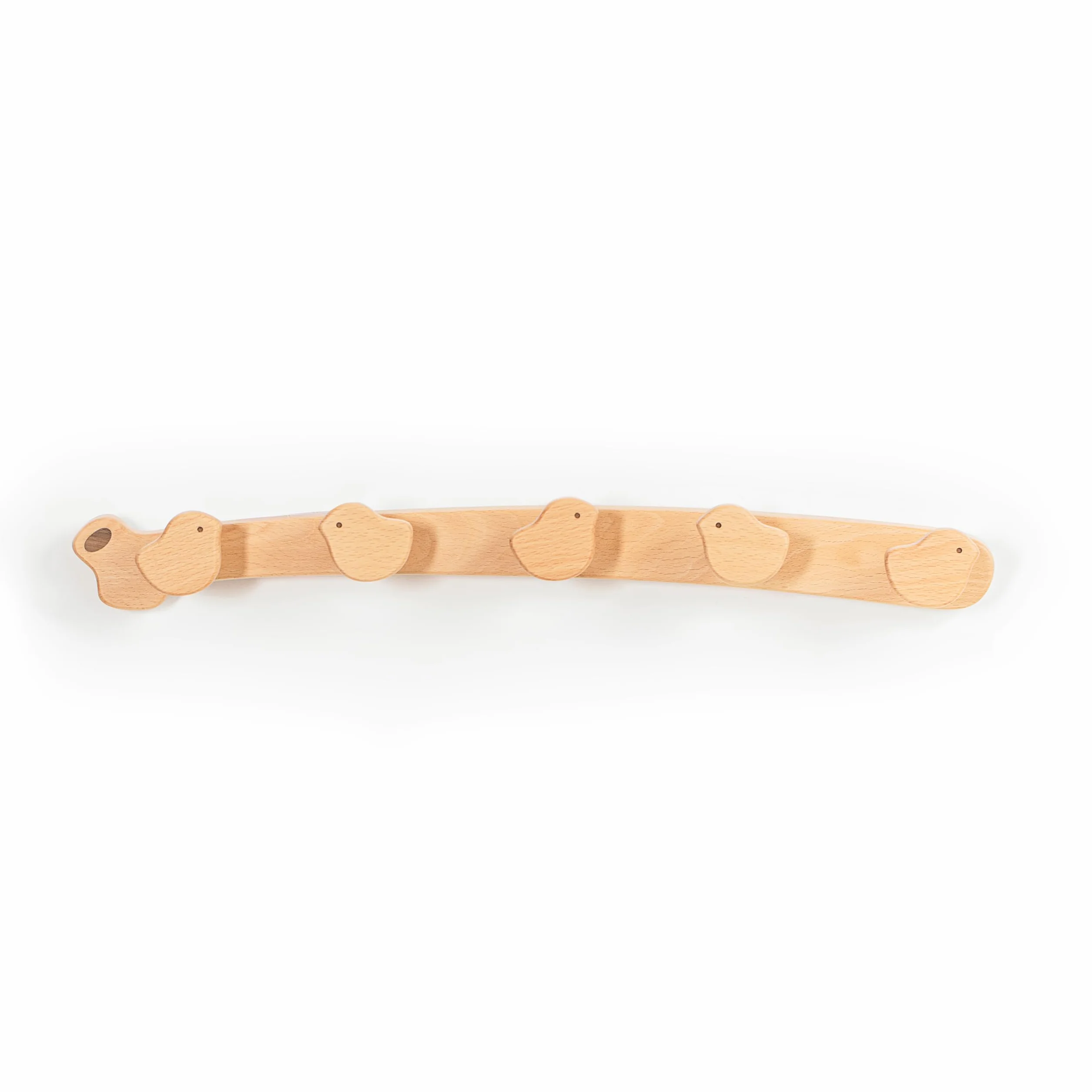 Flappi Appendiabiti da parete legno per bambini 5 ganci 50 cm Design uccellino