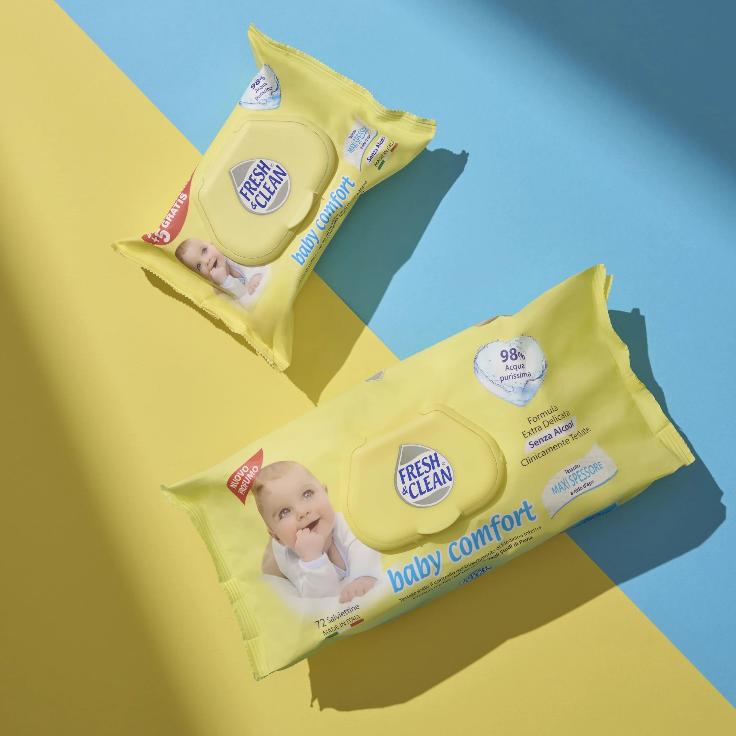 Baby Comfort Salviettine per Neonato Extra Delicate Senza Alcool 72 pezzi