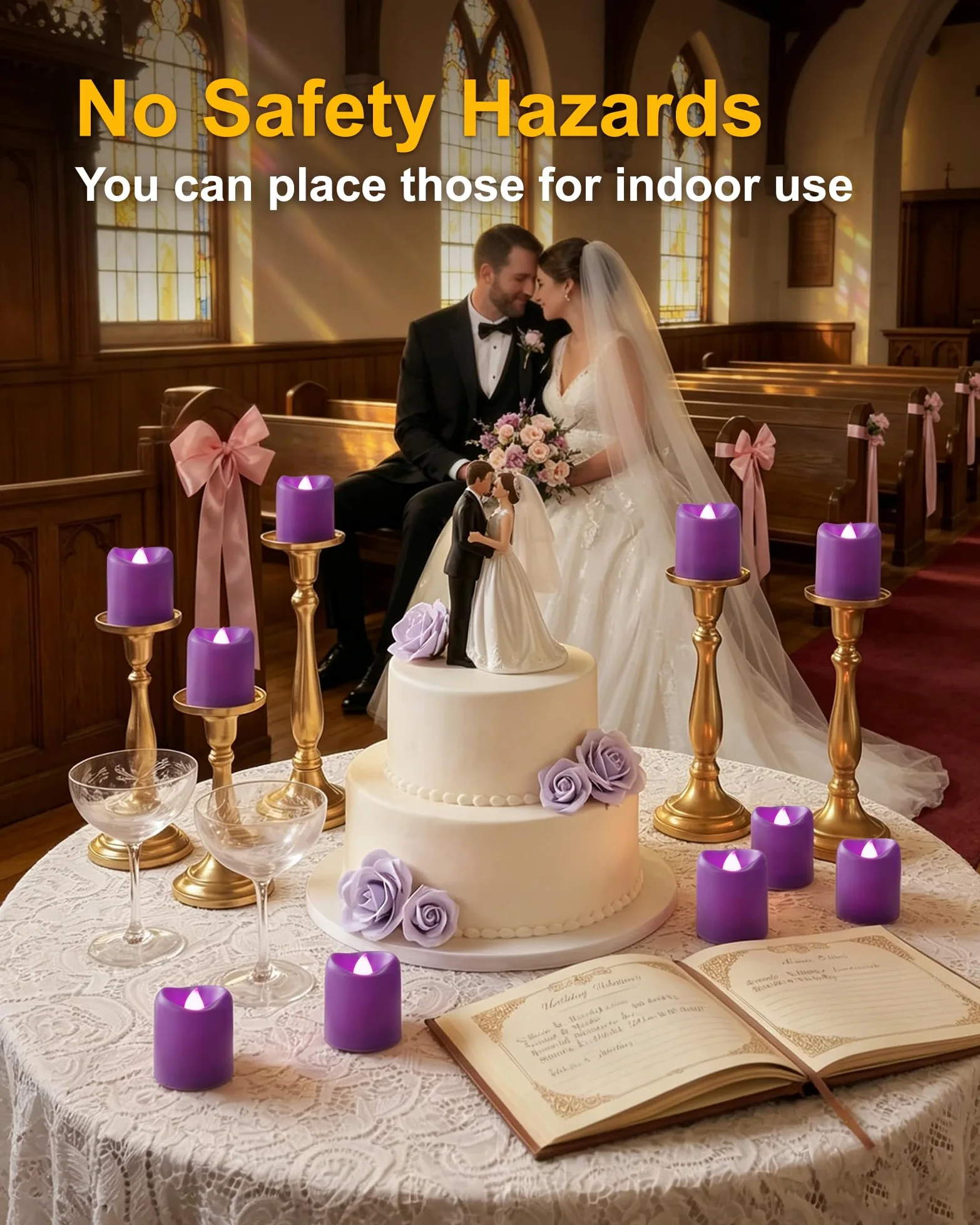 5plots Confezione da 24 candele viola senza fiamma, candele votive tremolanti, 100 ore alimentate a batteria, per matrimoni, feste, centrotavola, decorazioni per la casa, Halloween, Natale, proposte