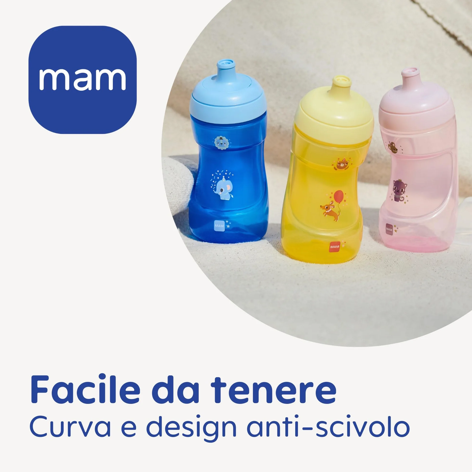 MAM Sports Cup Biberon bambini 330 ml, Rosa, beccuccio anti-goccia per neonati 12+ mesi