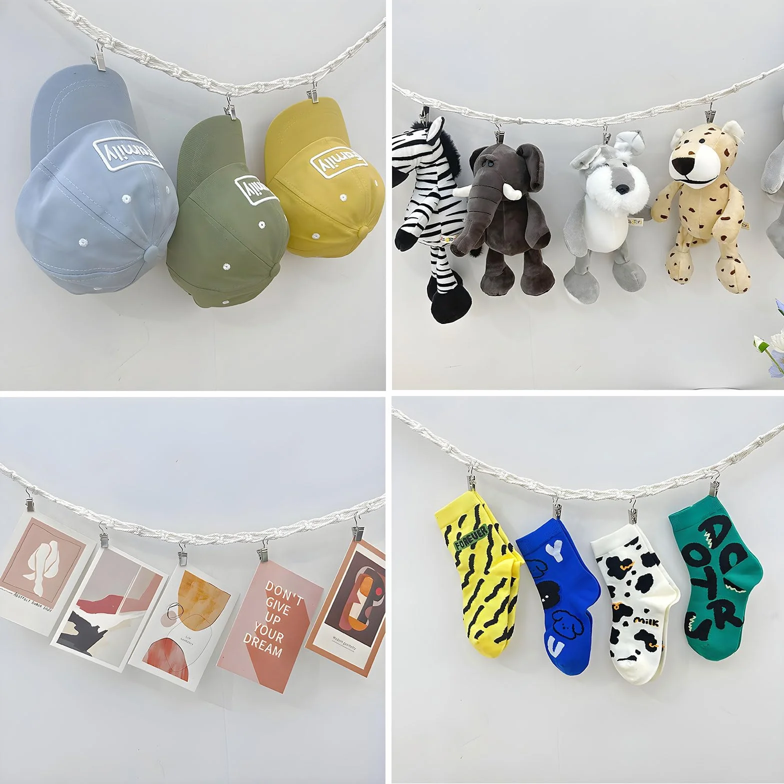 Amaca Portaoggetti in Legno per Peluche, Cappelli, Calzini, Biglietti di Natale