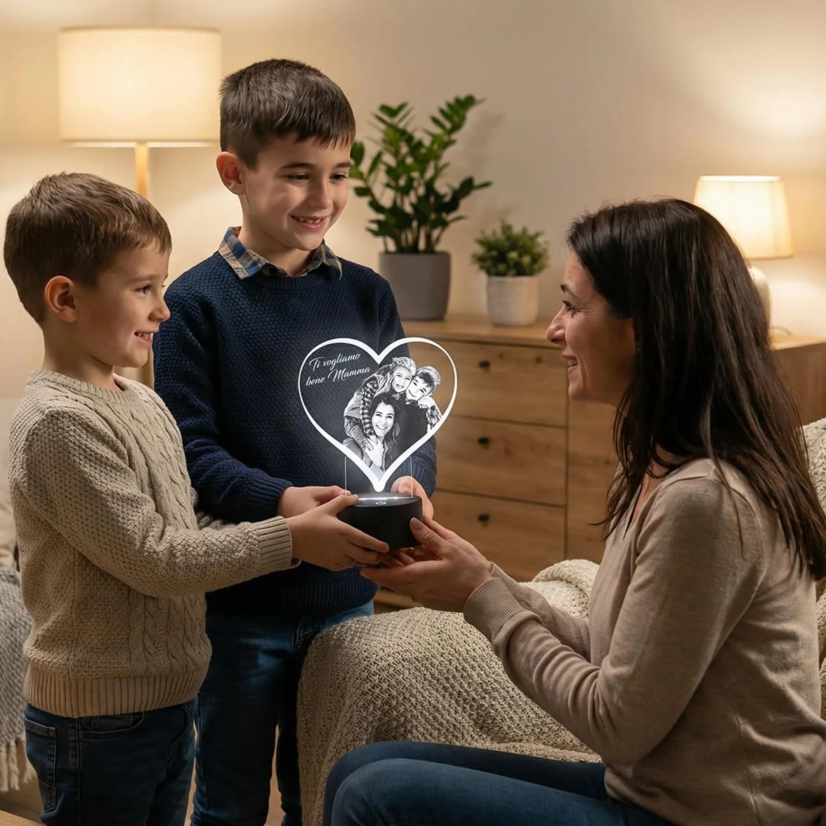 Lampephoto.fr - Lampada fotografica personalizzata a forma di cuore, regalo per la Festa della Mamma, per la mamma, idee regalo personalizzate per donne e coppie, Festa della Madre