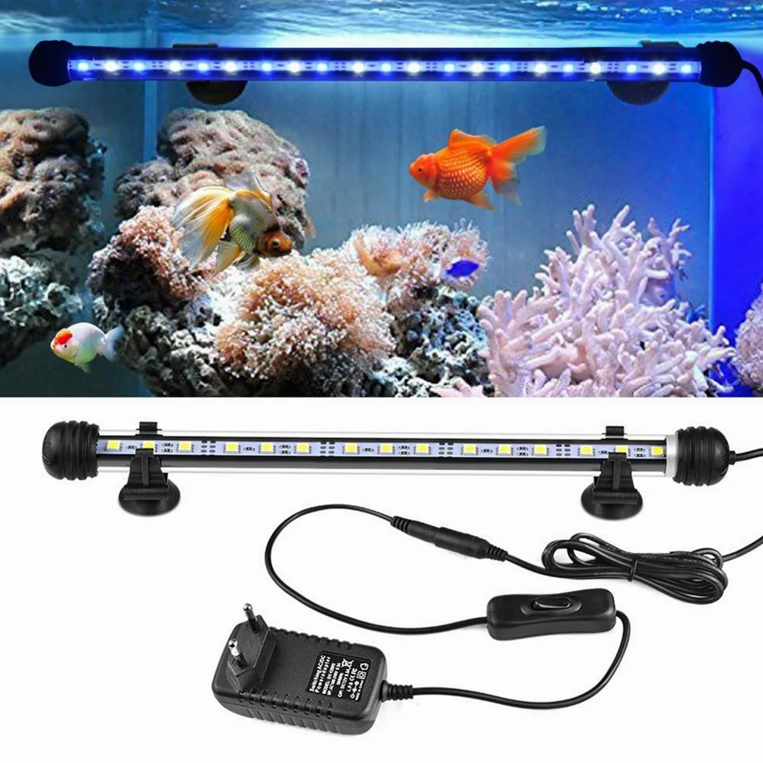 Subacquee Luci GUIDATO Illuminazione di acquario Rgb. Serbatoio sottomarino Piscina Piscina con remoto for giardino Piscina all'aperto Lampada da pesca fontana Luci per laghetto ( Color : White and Bl