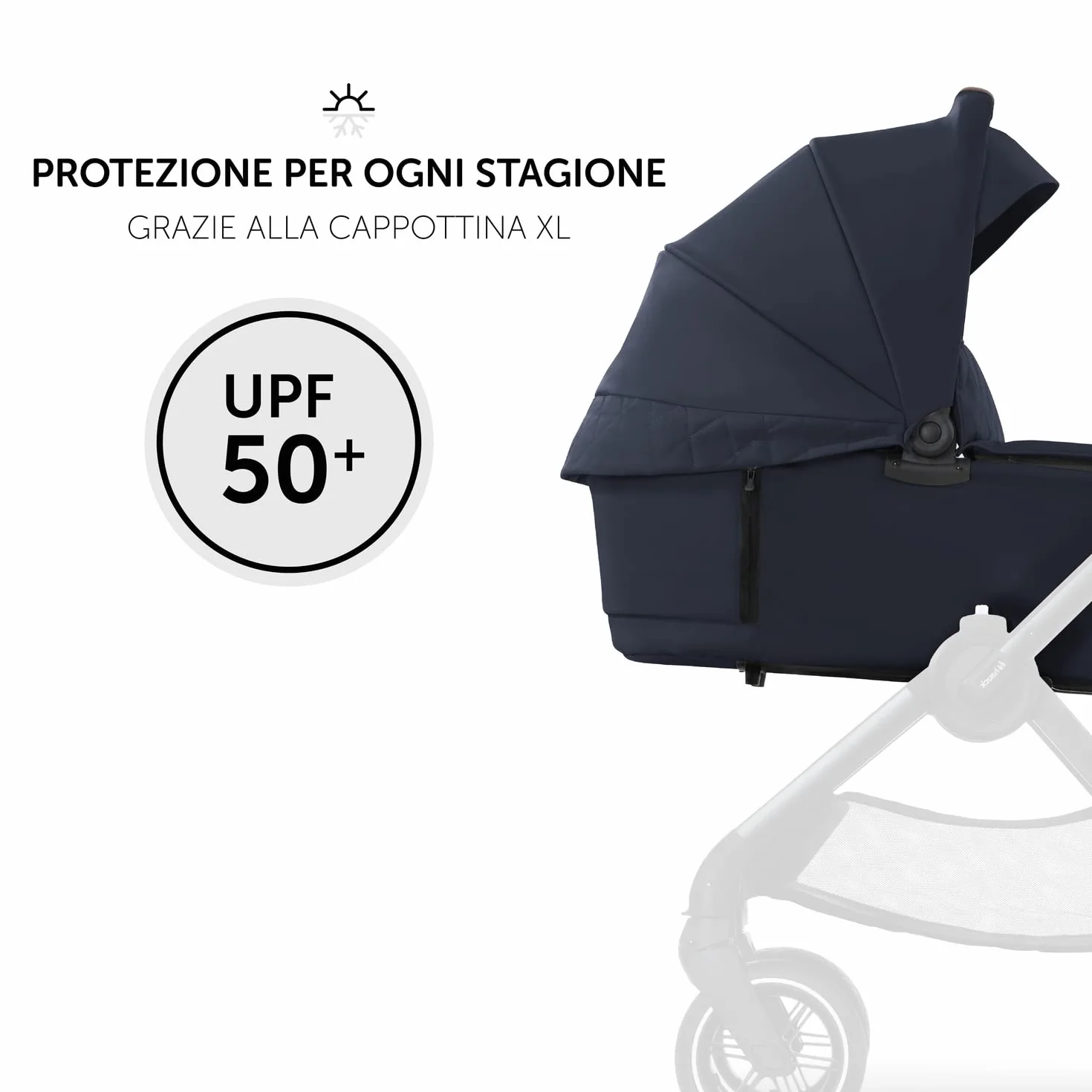 Hauck Culla Neonato Premium Walk N Care - Carrozzina Pieghevole per Neonati fino 9kg, Navicella con Pulsanti Memoria, Apertura Laterale XXL, Protezione UV 50+, Blu
