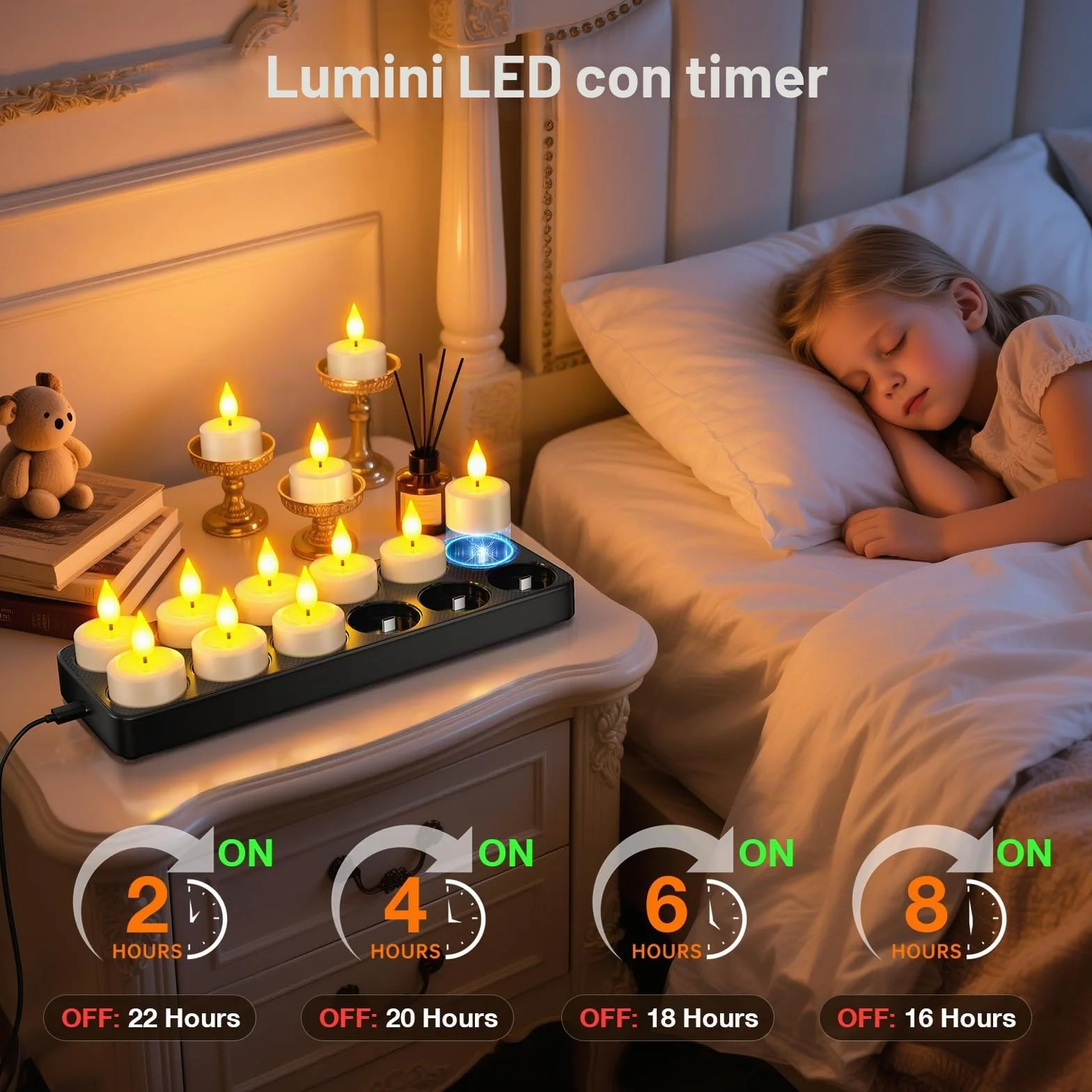 PChero Ricaricabili Tea Light Candele Led con Telecomando, 12 Pezzi Mini Candele Tealight Luci a Led Batteria Natalizie Decorative Finte Elettriche Effetto Reale Per Halloween Natale Decorazioni Casa