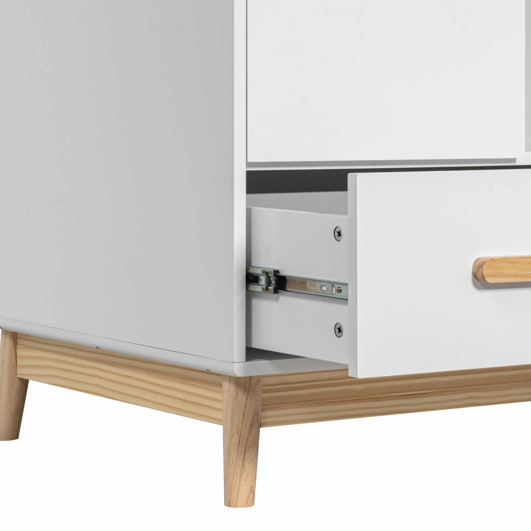 Rebecca Mobili Guardaroba per Bambini Armadio Cameretta Bianco Marrone MDF Pino 175x80x55 cm