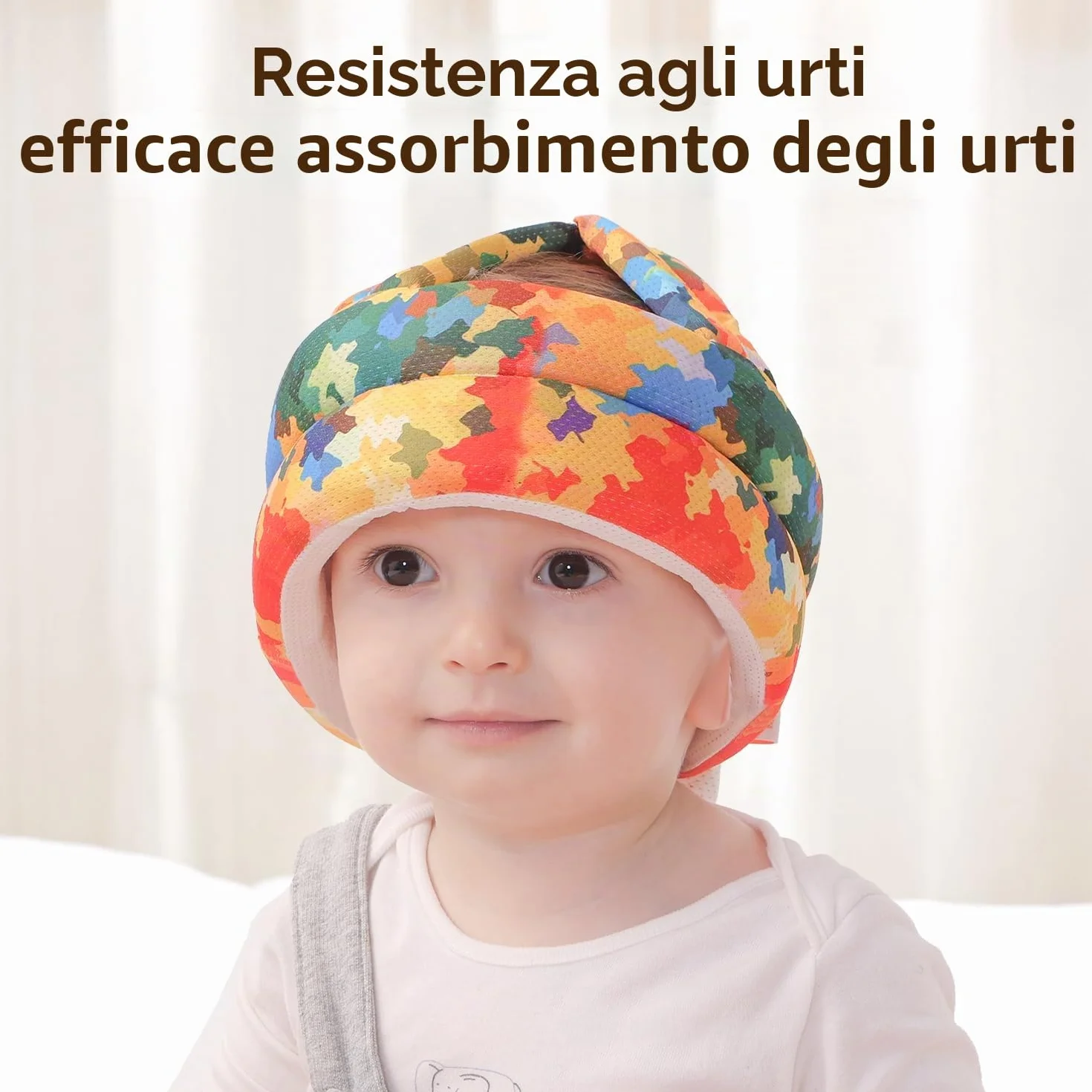 Caschetto Primi Passi Casco Bambini 6-36 Mesi Neonato Colore Foglia D'acero