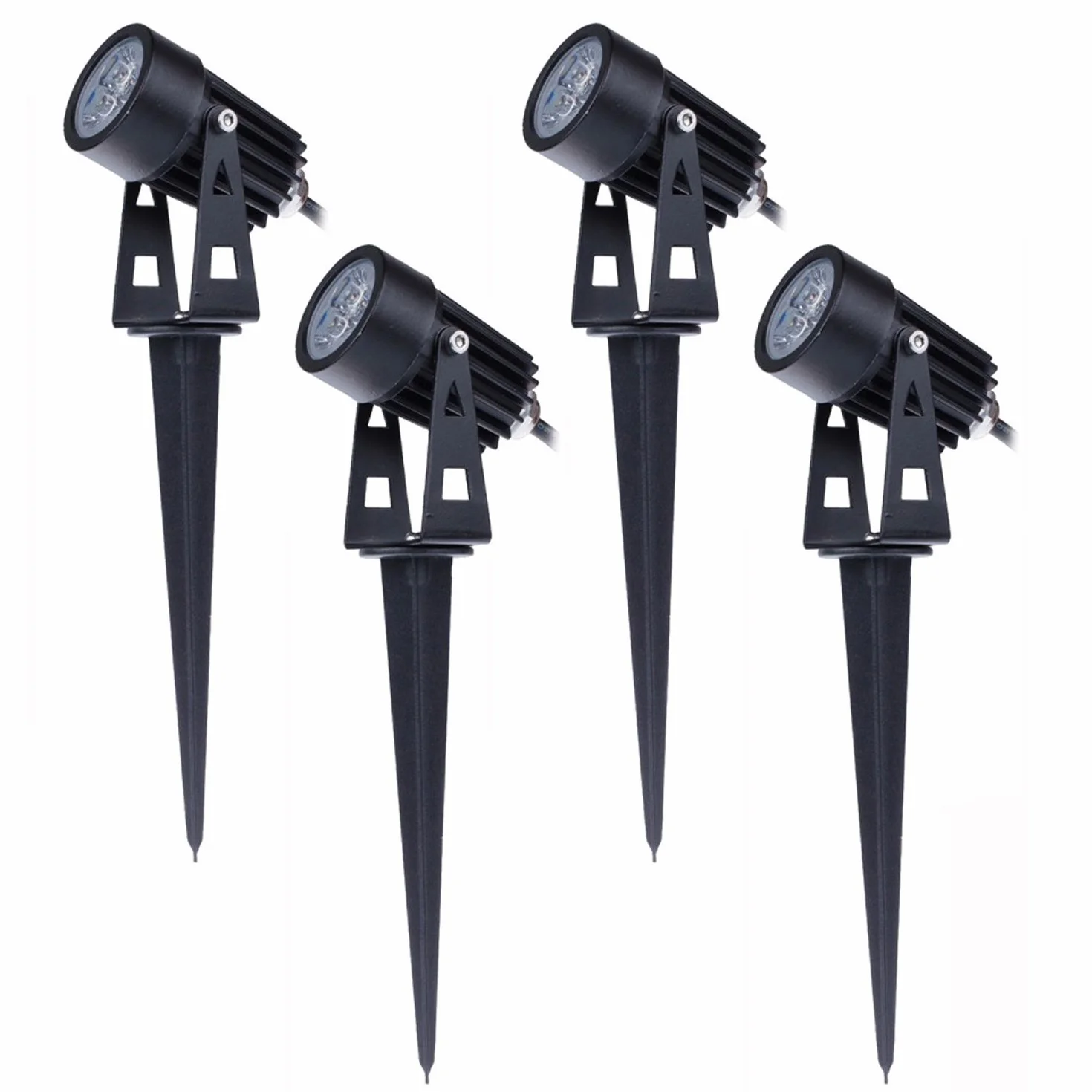 Mini Faretti a LED da Giardino Esterno con Picchetti IP65 3W 220V Bianco freddo(set da 4)