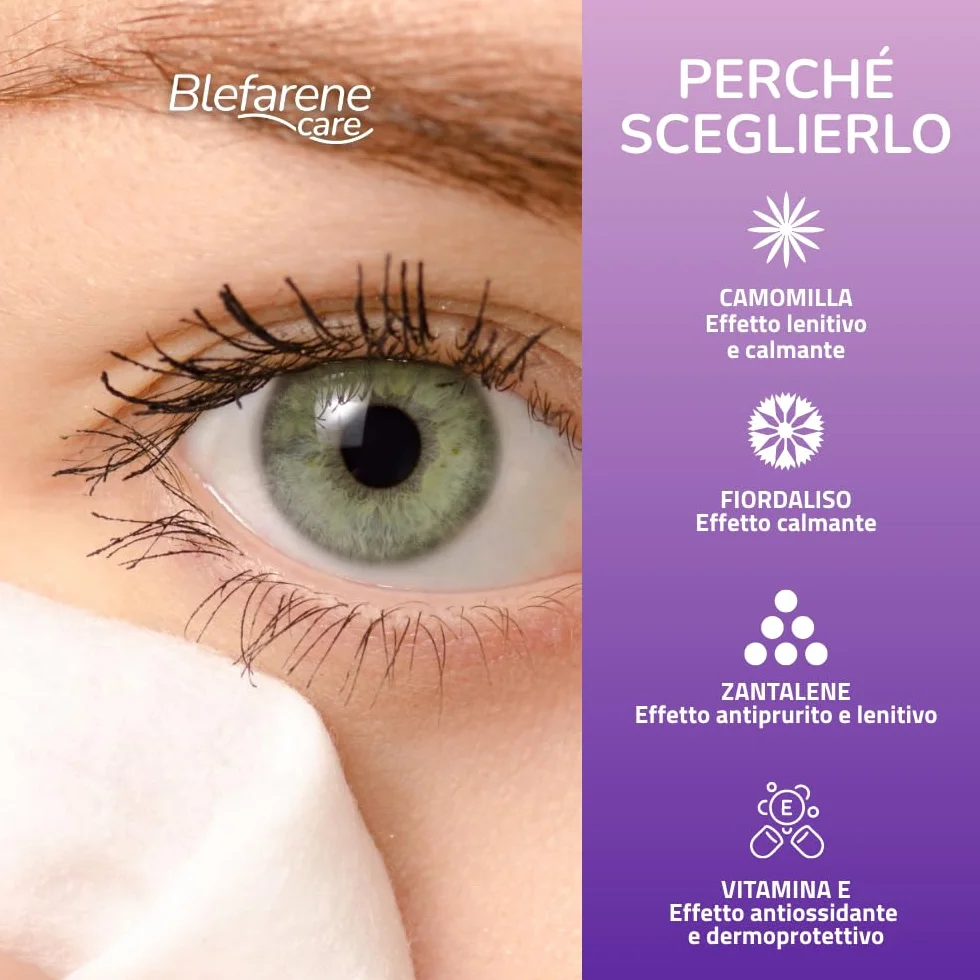 Pharmanutra Blefarene CARE Salviette monouso in cotone per igiene occhi e ciglia con camomilla 20 unità