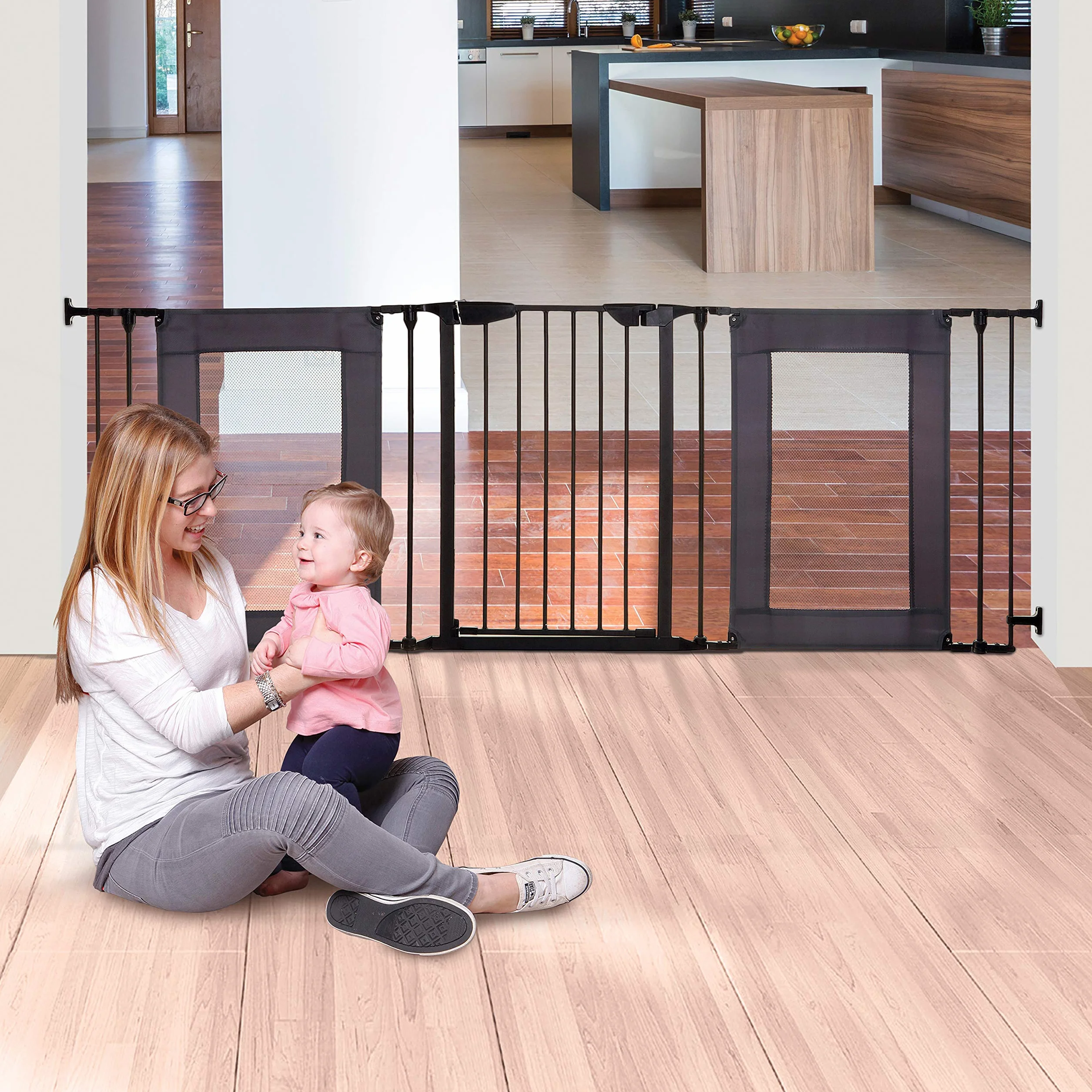 Dreambaby Denver Adapta-Gate Cancelletto di Sicurezza Regolabile, Nero, 85.5-210 cm