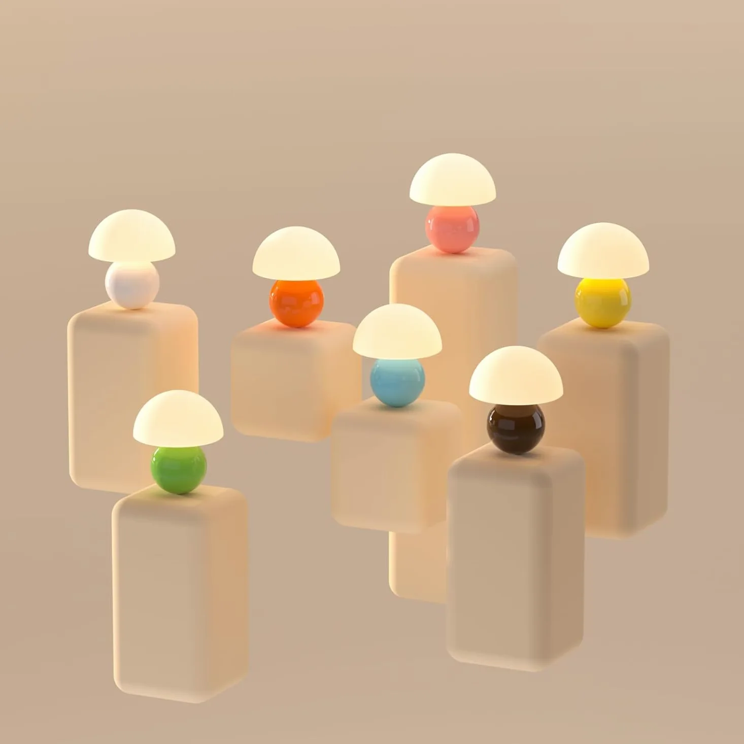himmel Lampada da tavolo a fungo per camera da letto, comodino da scrivania, piccole lampade per soggiorno, comodini, decorazione a fungo, graziose mini lampade moderne della metà del secolo