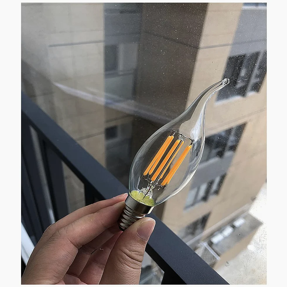 Lampadine LED E14 Dimmerabile Luce Calda, 6W Fiamma Candela Lampadina E14 LED per Lampadario, Equivalenti 60W Luminosa Risparmio Energetico, 600LM 2700K Lampade Dimmerabile, 16 Pezzi