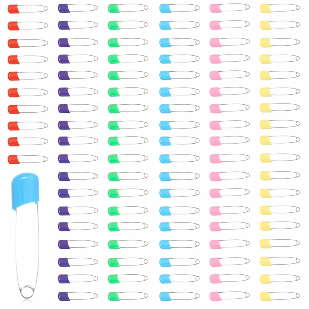 Spille da Balia Colorate 100 Pezzi 41 mm Acciaio Inossidabile Blocco di Sicurezza