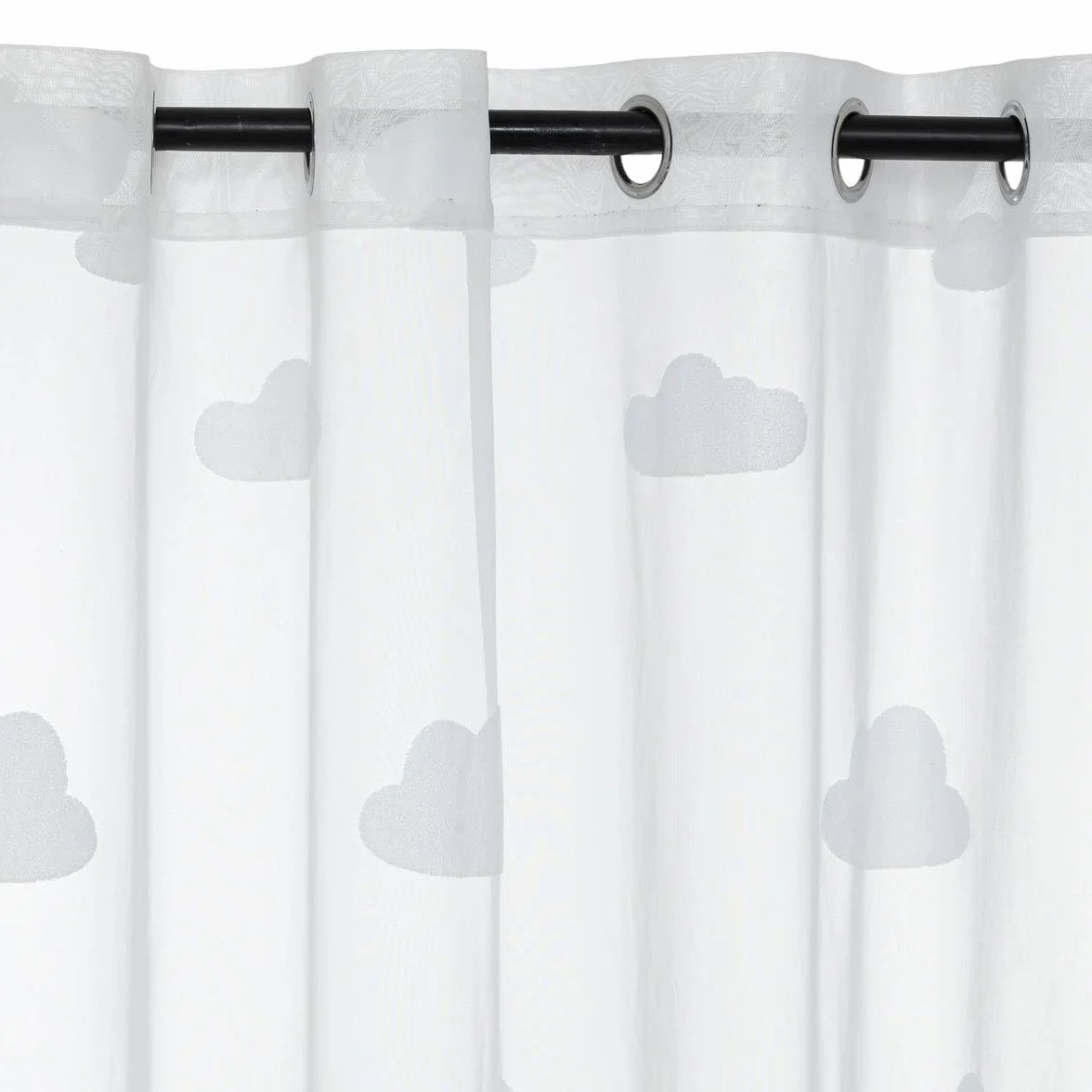 Atmosphera Tenda trasparente per bambini con motivo a nuvole Bianca 140 x 240 cm Filtrante con occhielli