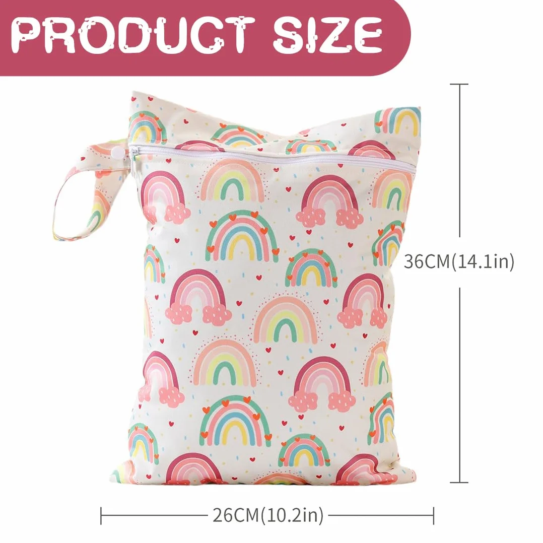 Borsa per Pannolini Riutilizzabile Wet Bag - 1 Pezzo per Pannolini Lavabili, Vestiti Sporchi e Altro (Arcobaleno)