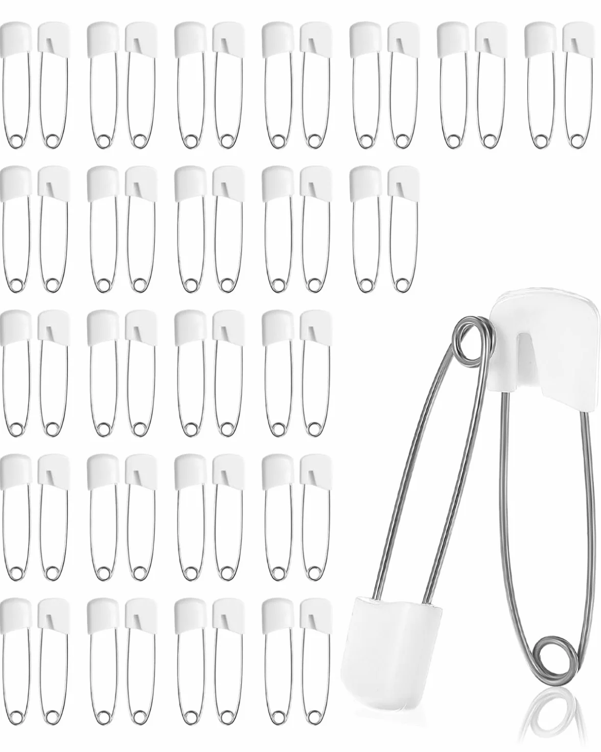 Spille da balia per bambini 40 mm, resistenti alla ruggine, spille di sicurezza per pannolini e vestiti