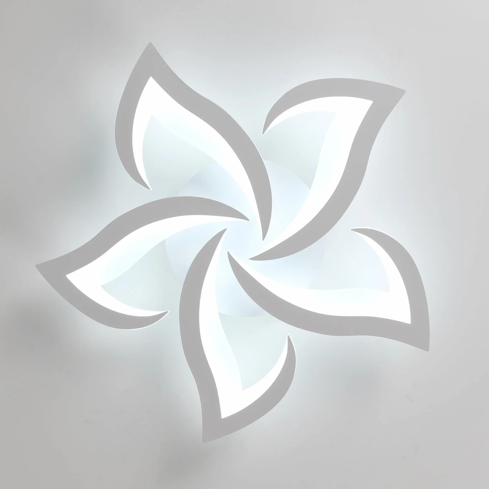 Comely Plafoniera LED a soffitto 60W, 6750LM. Design moderno a petalo in acrilico, adatta ad soggiorno, camera da letto, sala da pranzo o bagno. Luce bianca fredda 6500K, bianco, 60cm