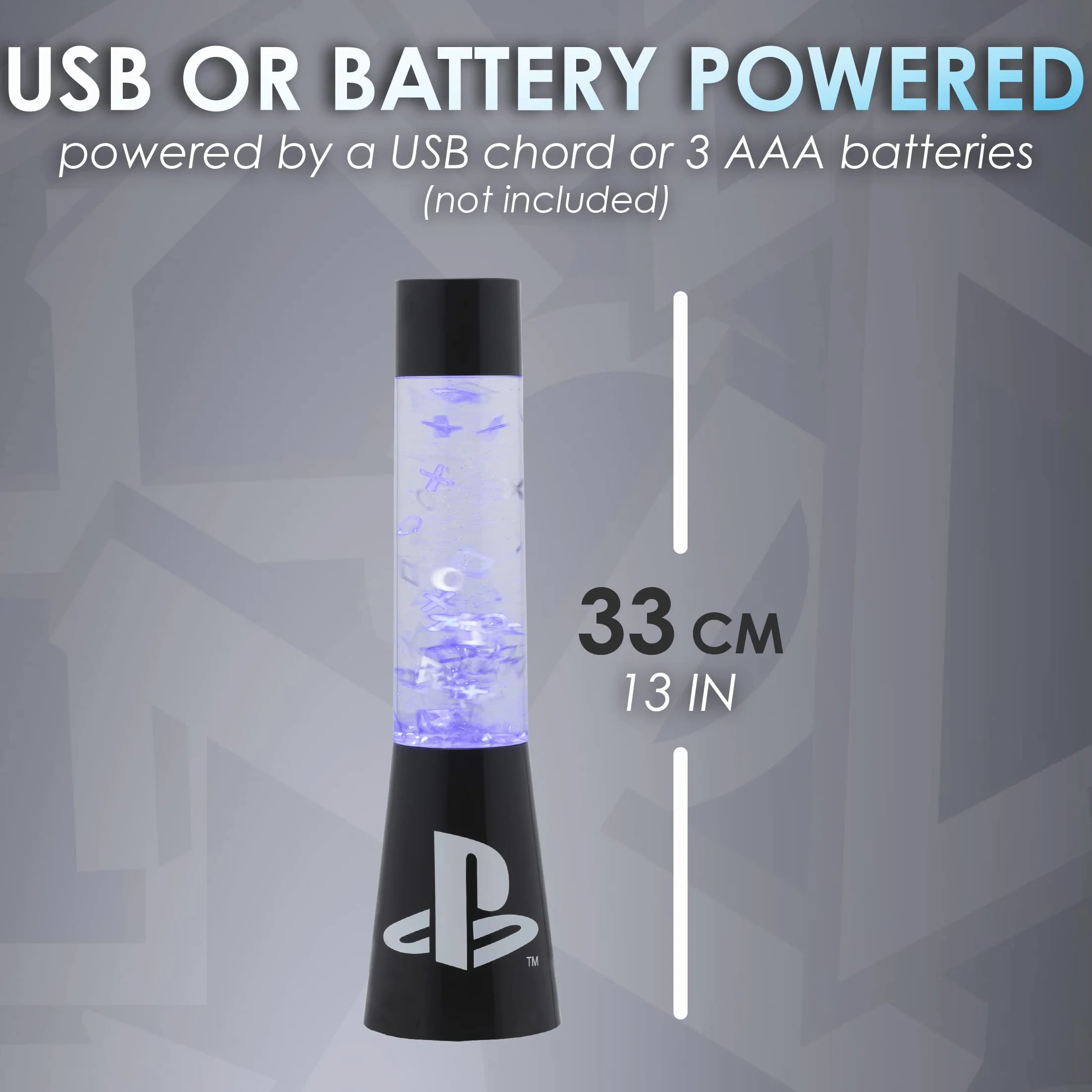 Paladone Playstation Lampe à Lave Scintillante, Éclairage d'Ambiance Lampe Lava, 33 cm