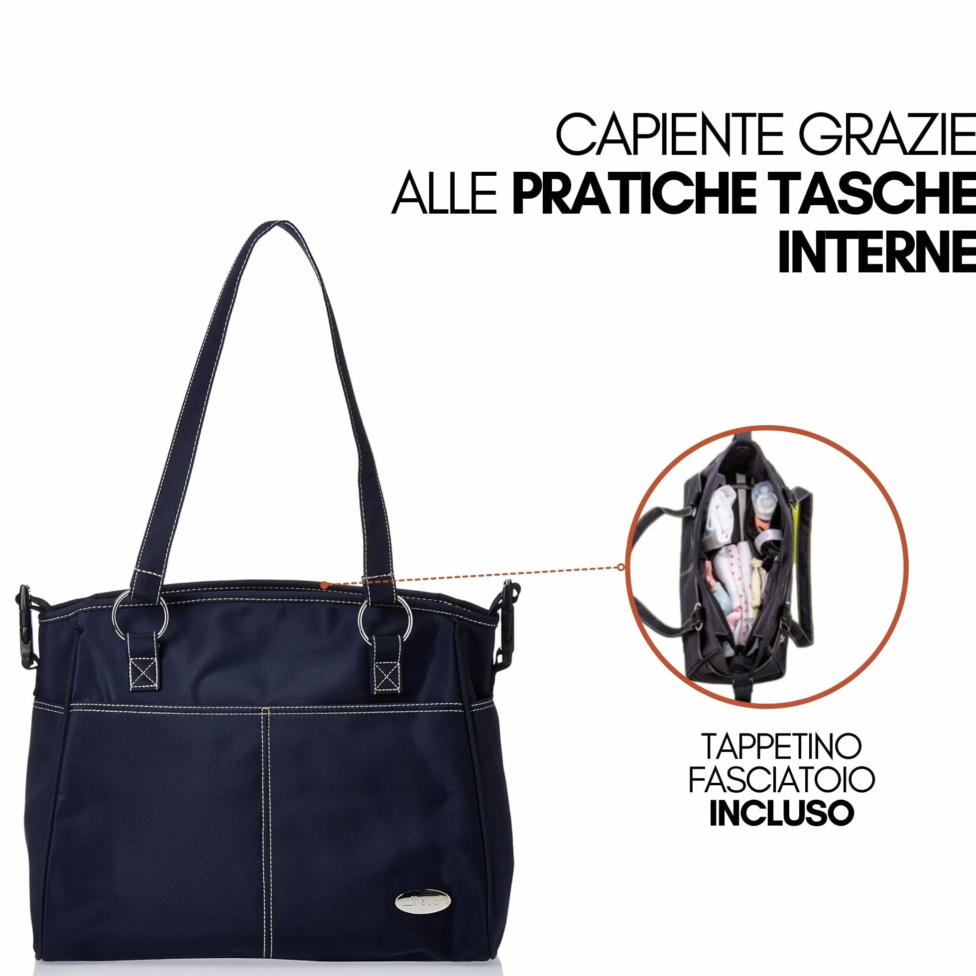 Hauck City Bag Blu Navy Borsa Fasciatoio Portatile con Materassino e Ganci Passeggino