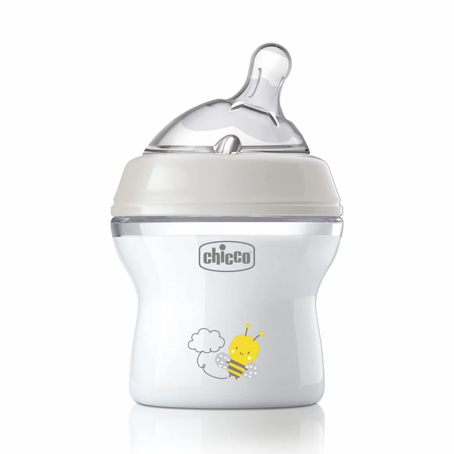 Chicco Natural Feeling Biberon Anticolica 0 Mesi+ 150 ml, Tettarella in Silicone Morbida, Flusso Lento, Colore Neutro
