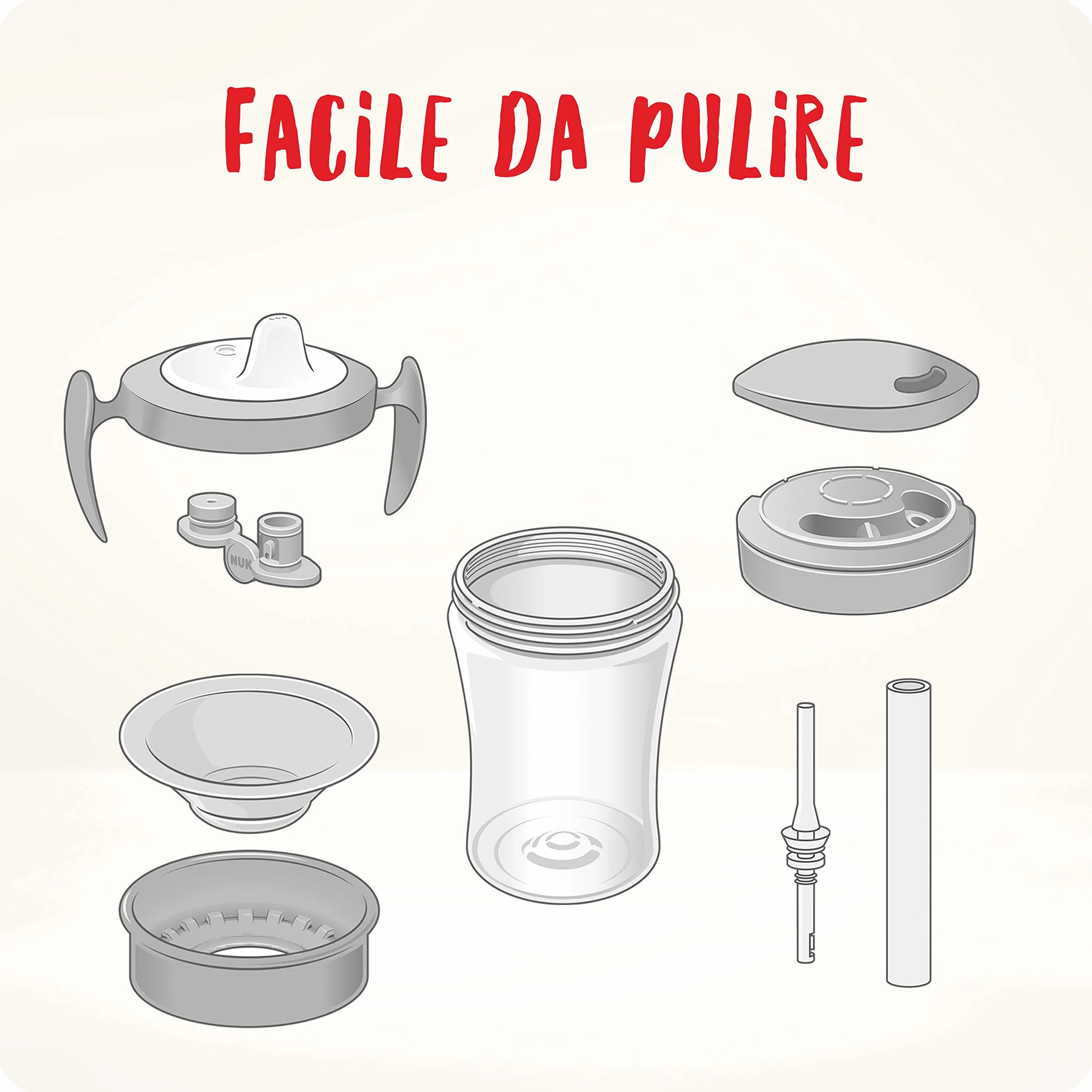NUK 3-in-1 Set do nauki picia z kubkiem treningowym antykapiącym (6+ miesięcy) 230 ml Bez BPA fioletowy