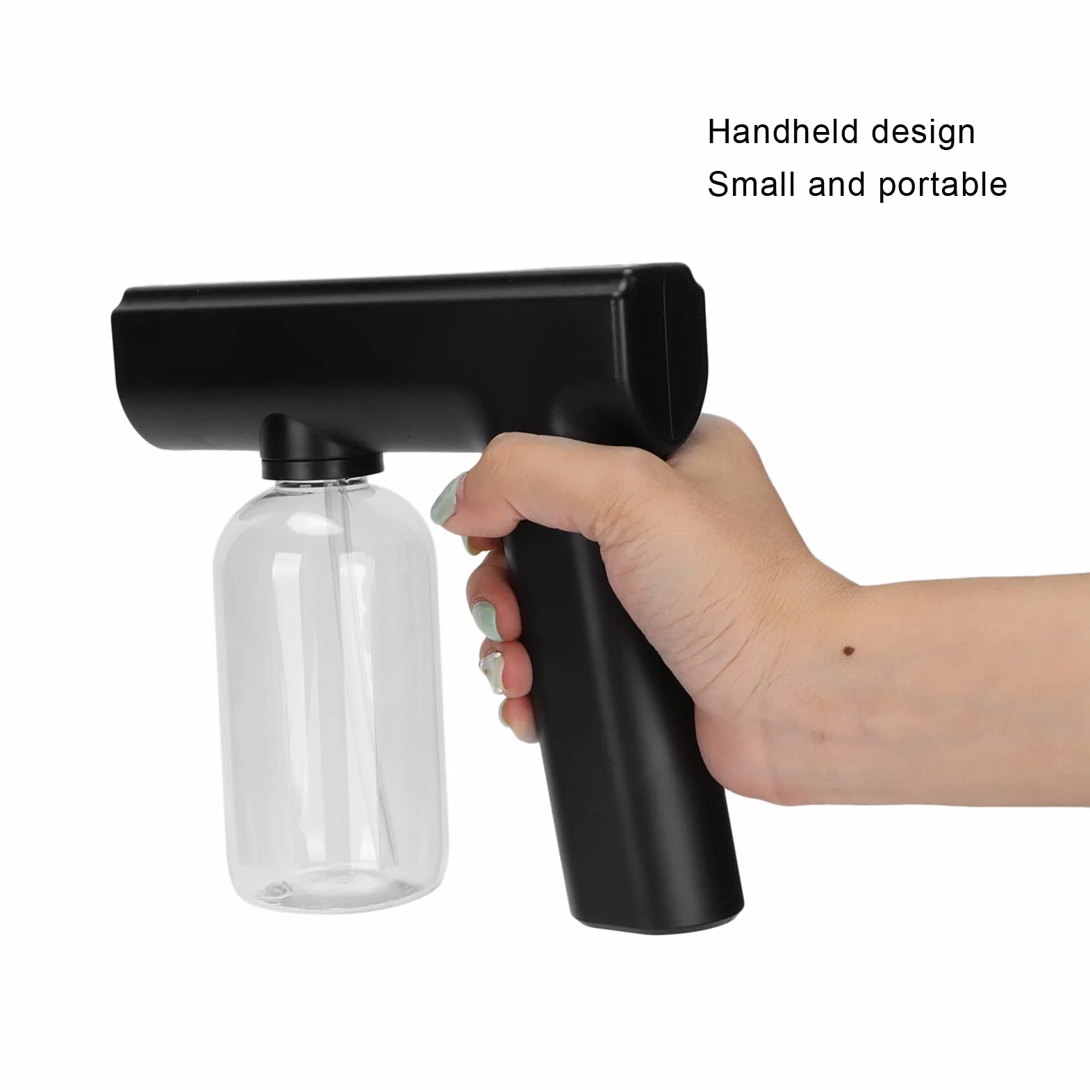 Pistola per Nebulizzazione Nanometrica Portatile Spruzzatore Wireless Elettrico Multifunzionale Nero