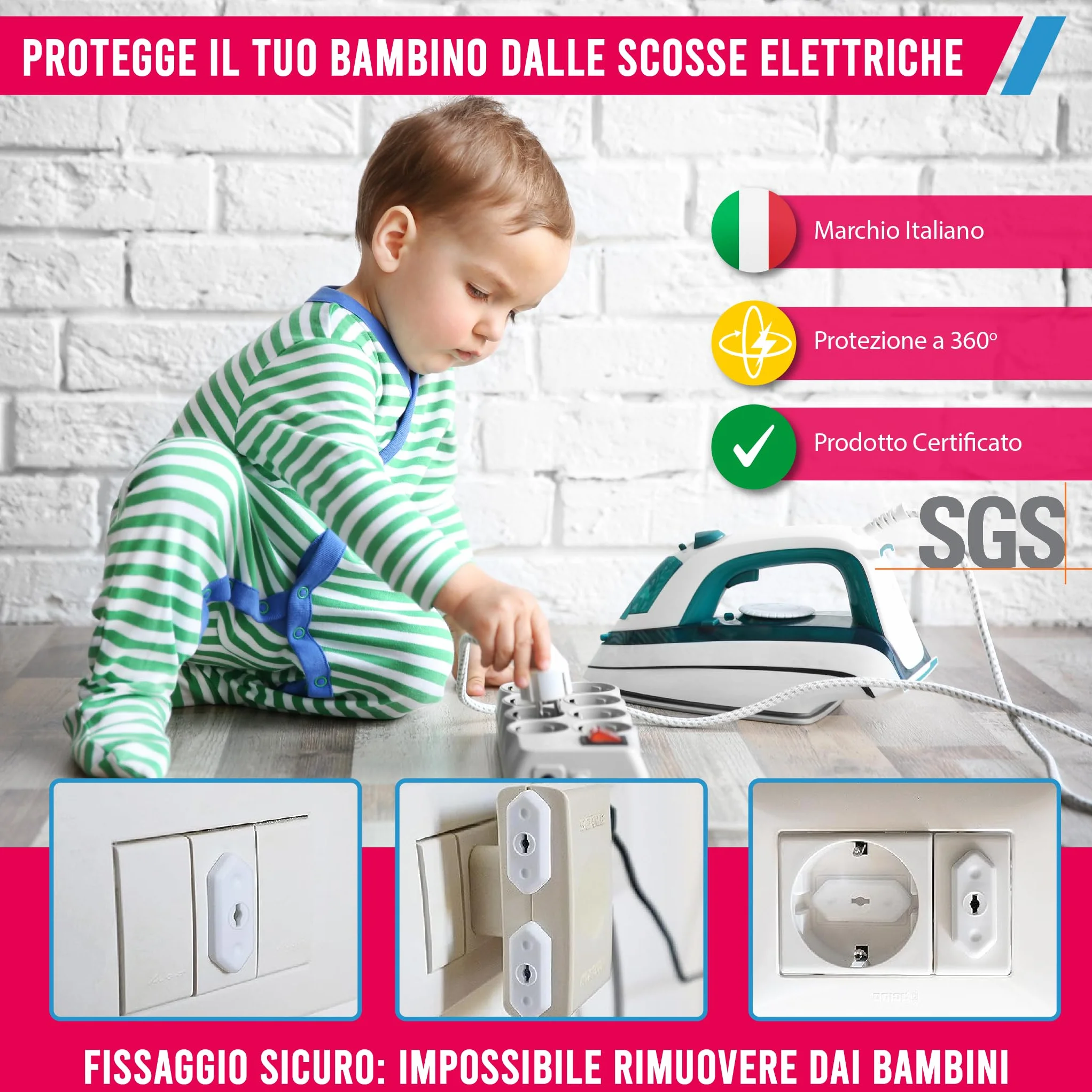 Copriprese per Bambini 16A 10A Set 24 Protezione Prese Corrente Universali Sicurezza Casa