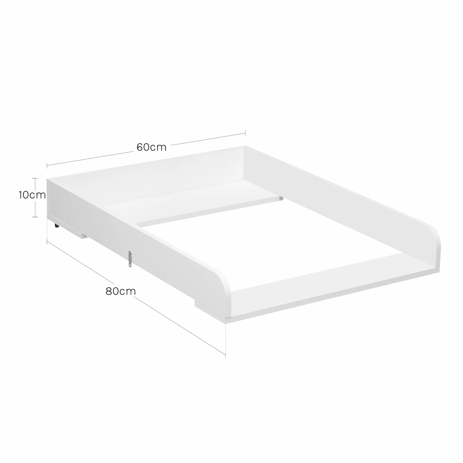 WOLTU Fasciatoio 60x80x10 cm MDF Bianco Piano Regolabile 46,5-50 cm